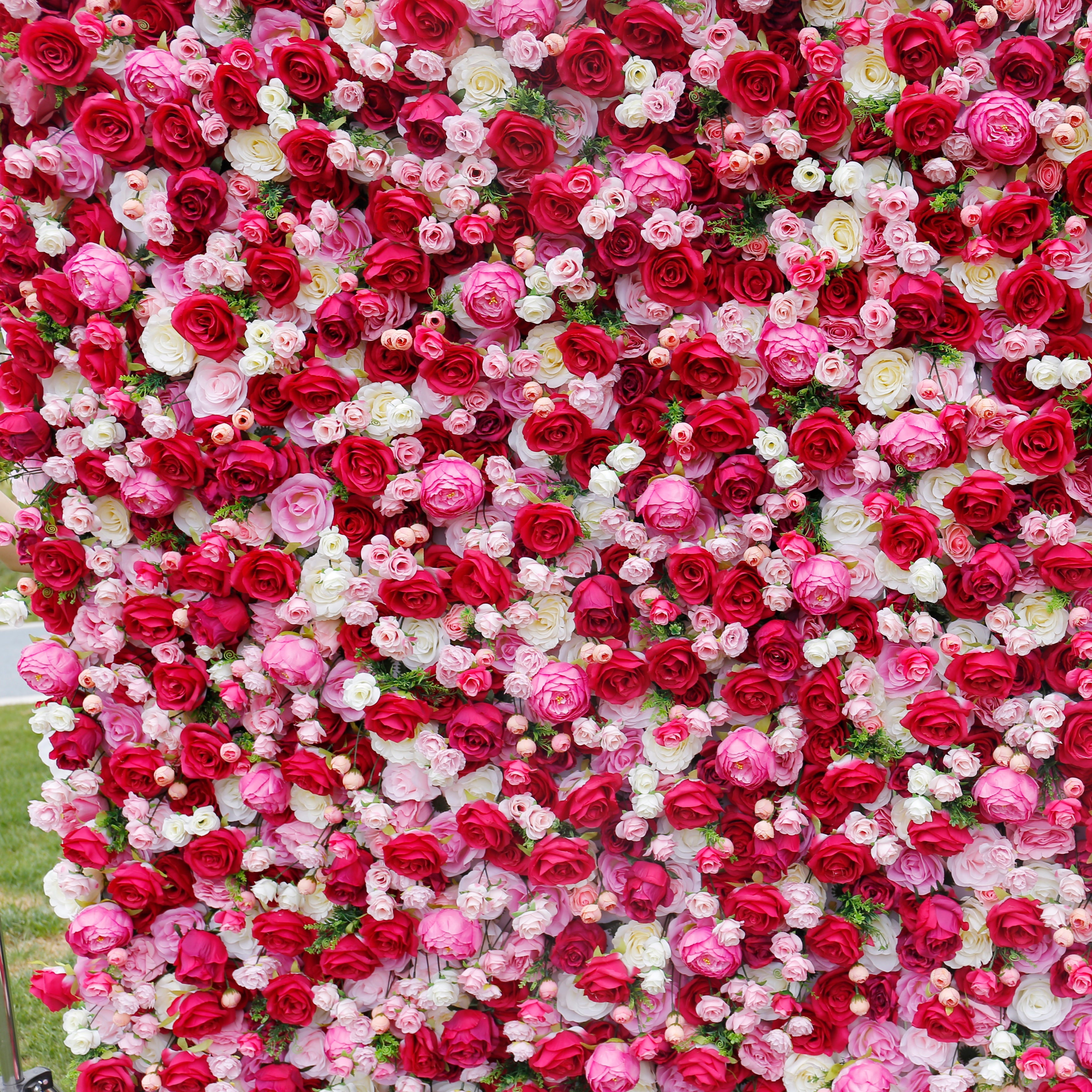 5D Artificial Red Mixed Roses Roll Up Curtain Wedding Flower Wall ACFW-016