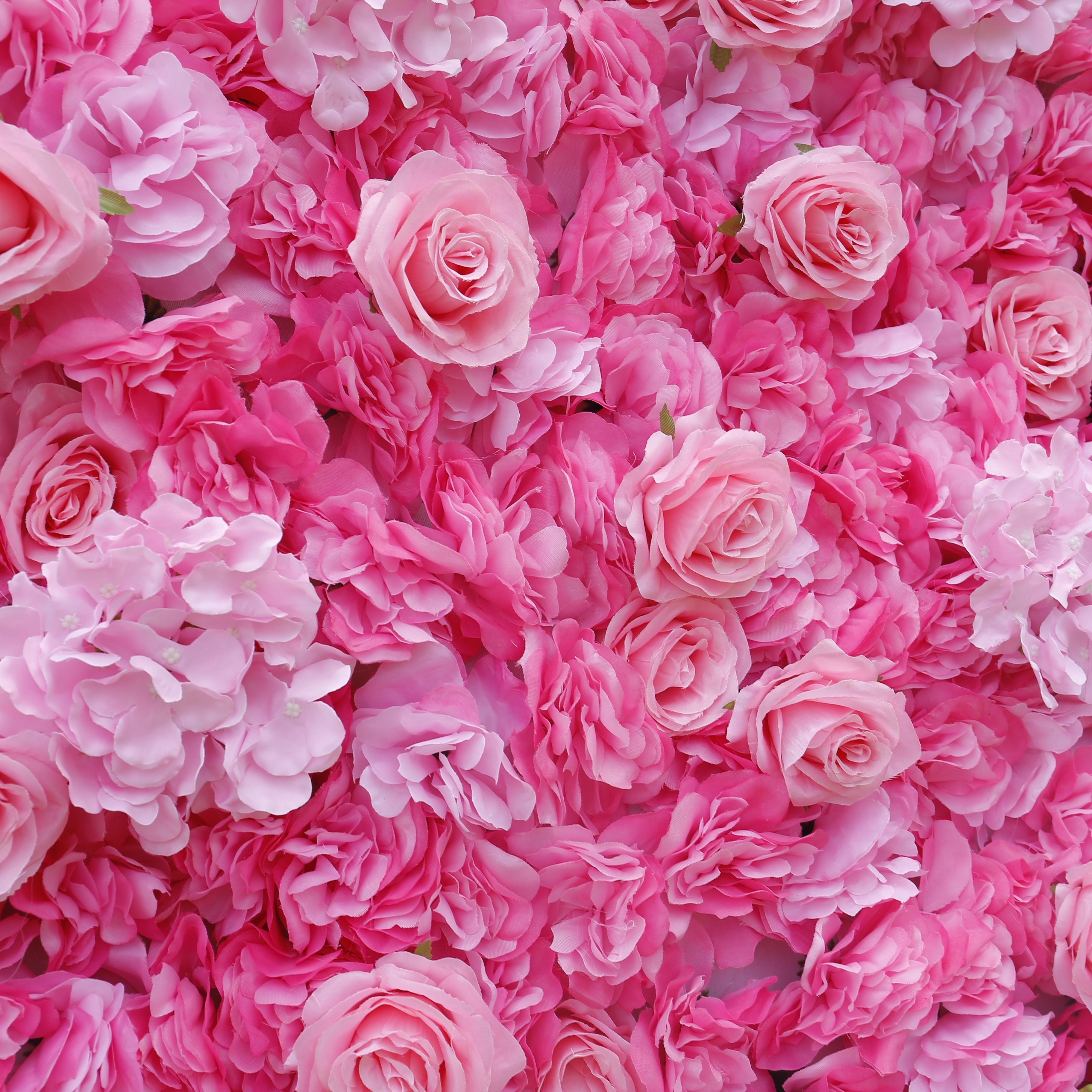 Handmade Fabric Pink Hydrangea & Rose Wedding Artificial Floral Wall ACFW-022