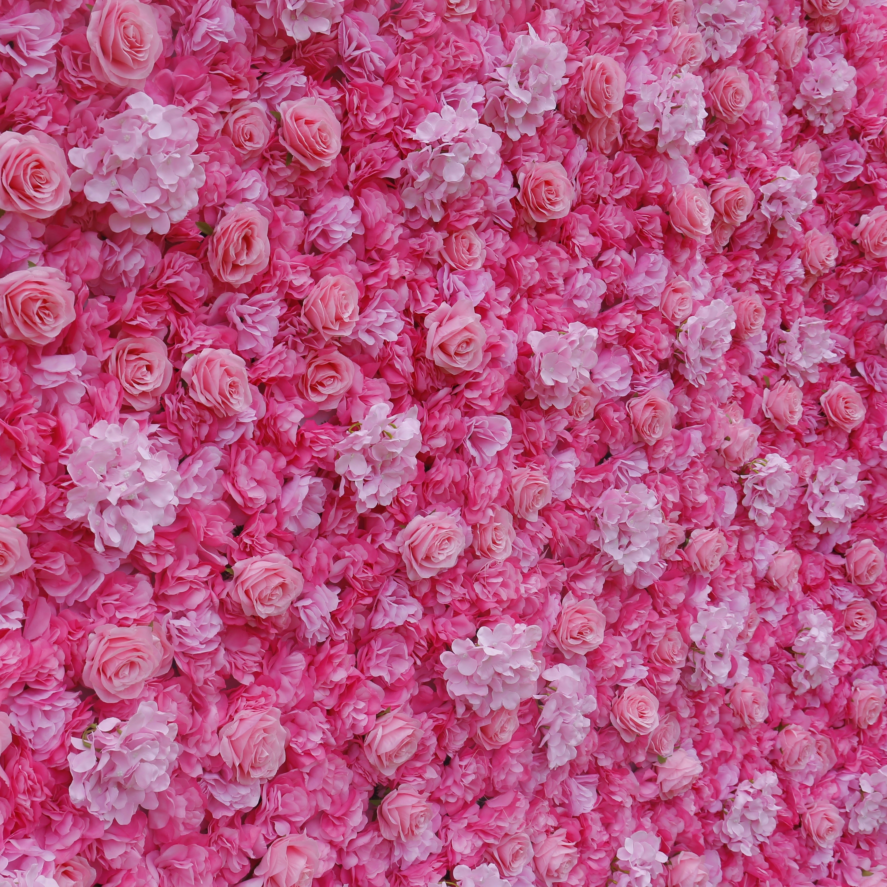 Handmade Fabric Pink Hydrangea & Rose Wedding Artificial Floral Wall ACFW-022