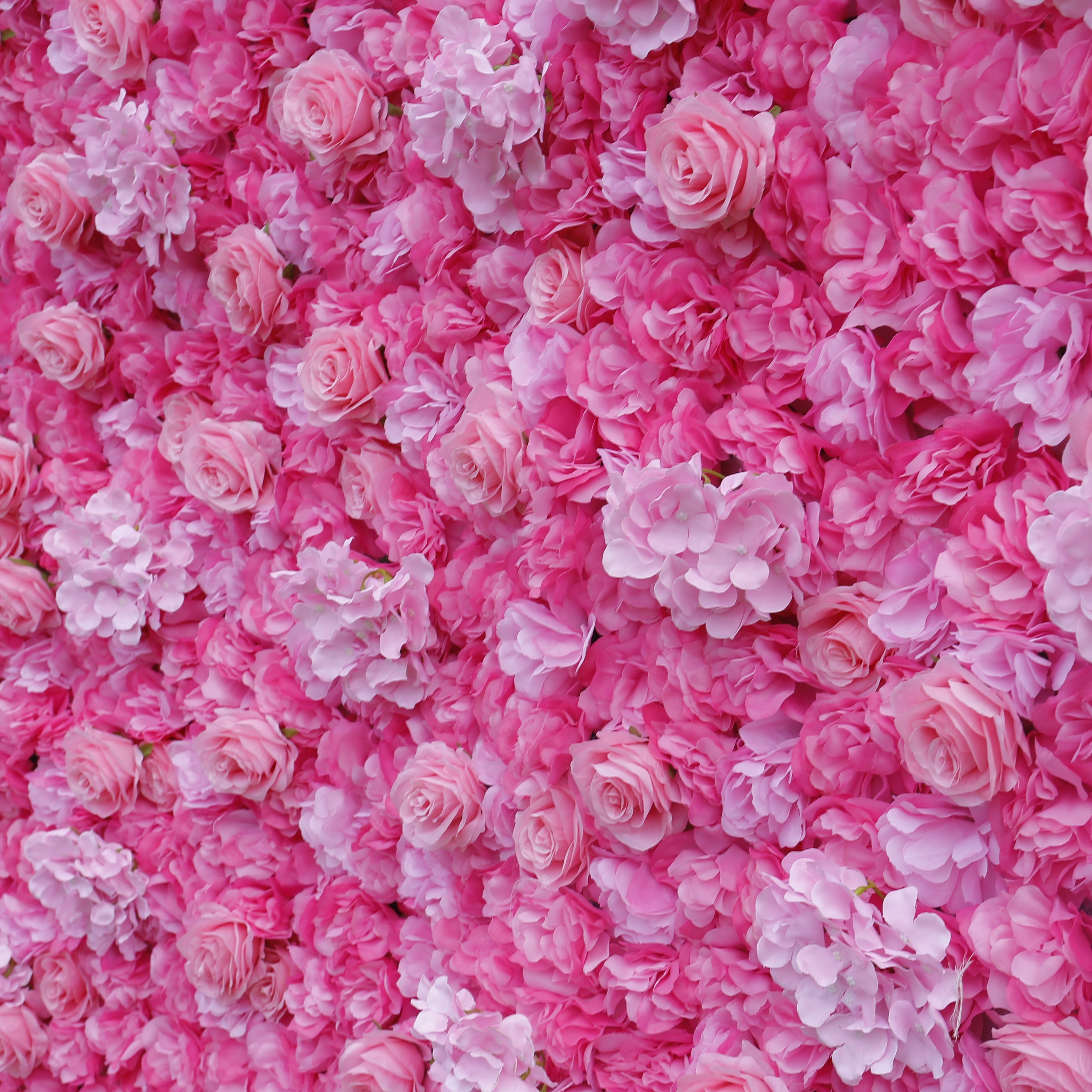 Handmade Fabric Pink Hydrangea & Rose Wedding Artificial Floral Wall ACFW-022