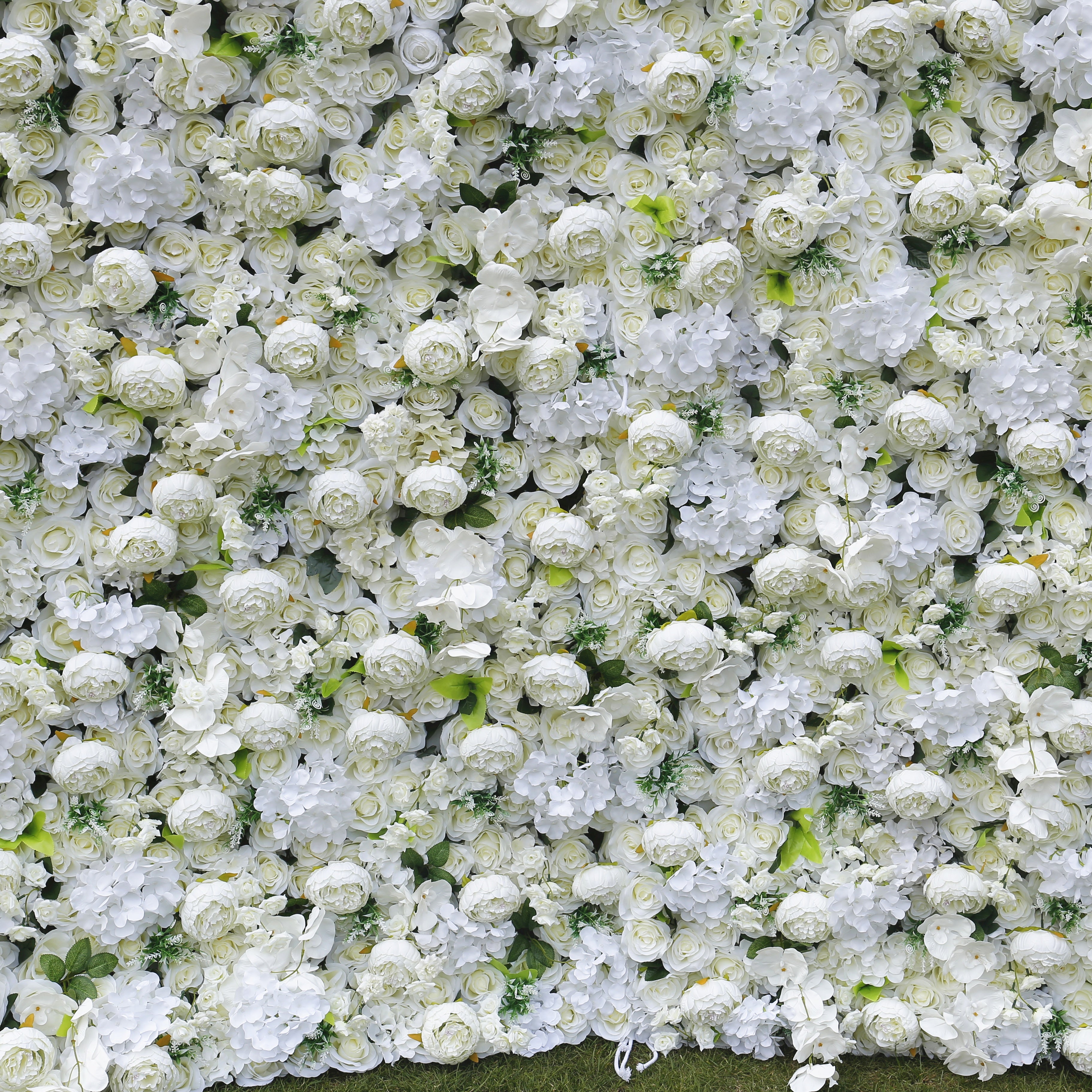 Handmade Cloth White Hydrangea & Rose Wedding Artificial Floral Wall ACFW-024