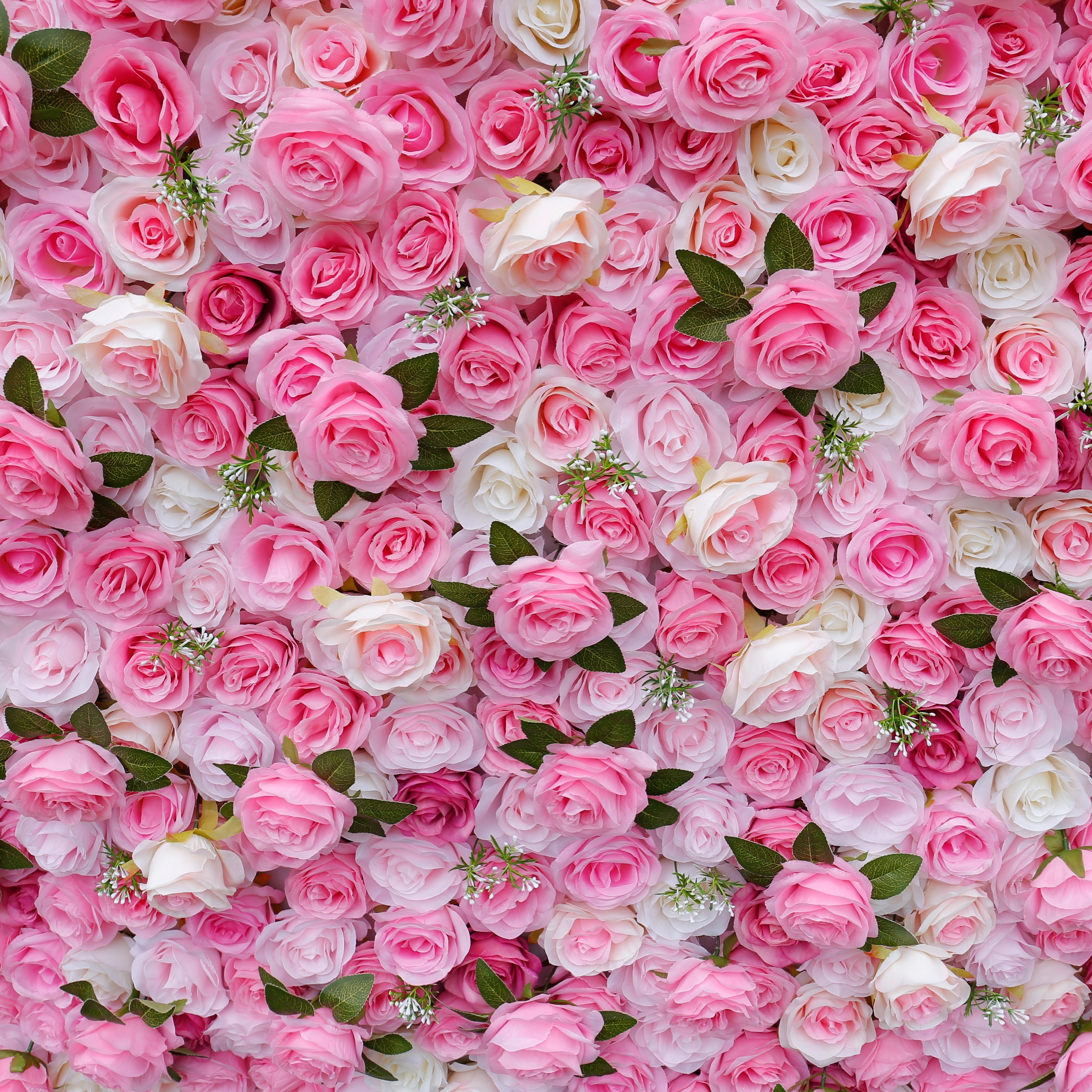 Pink & White Rose Artificial Flower Wall Outdoor Wedding Decor ACFW-025