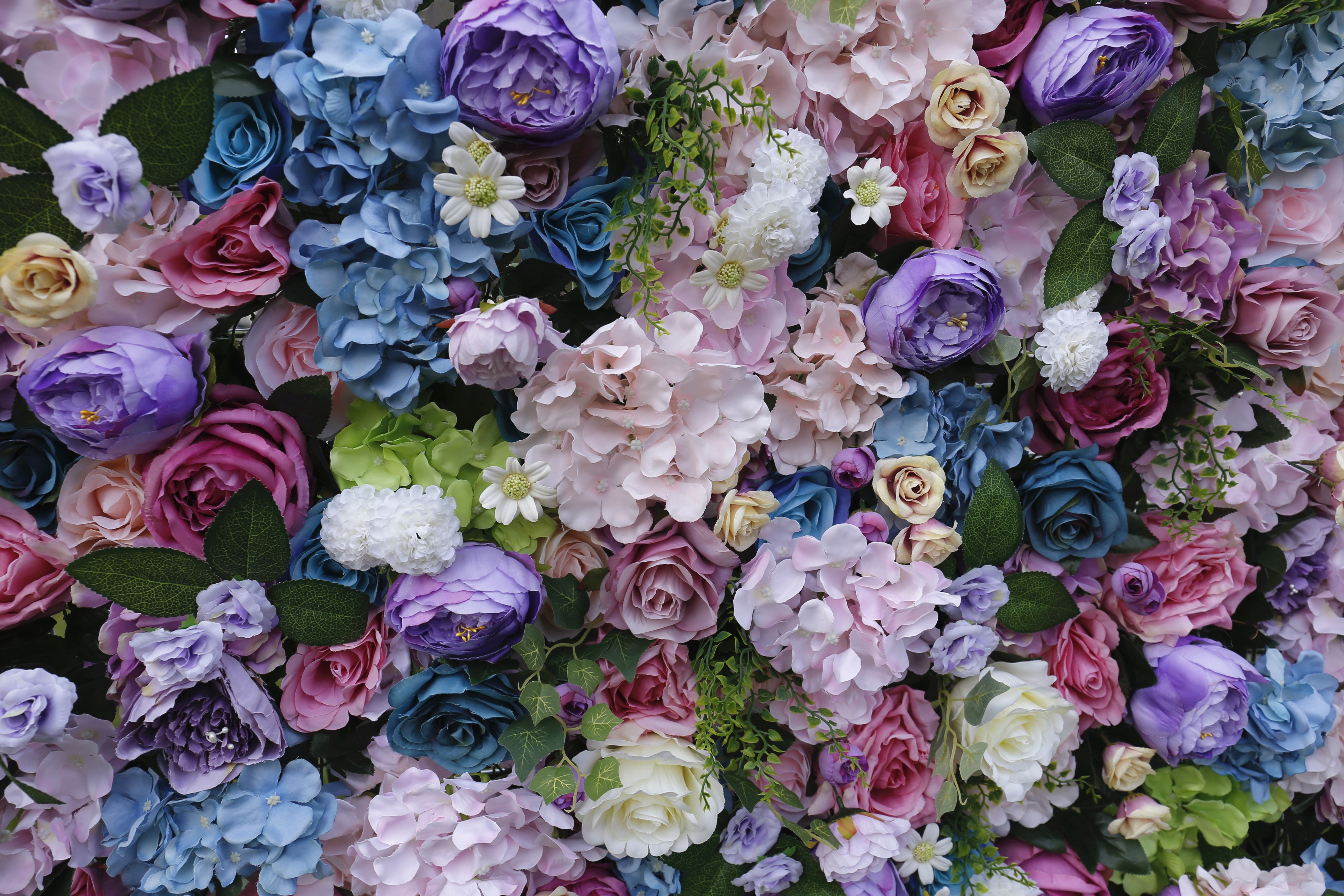 Handmade Lavender Purple Mixed Roses Rolling Up Curtain Flower Wall ACFW-033