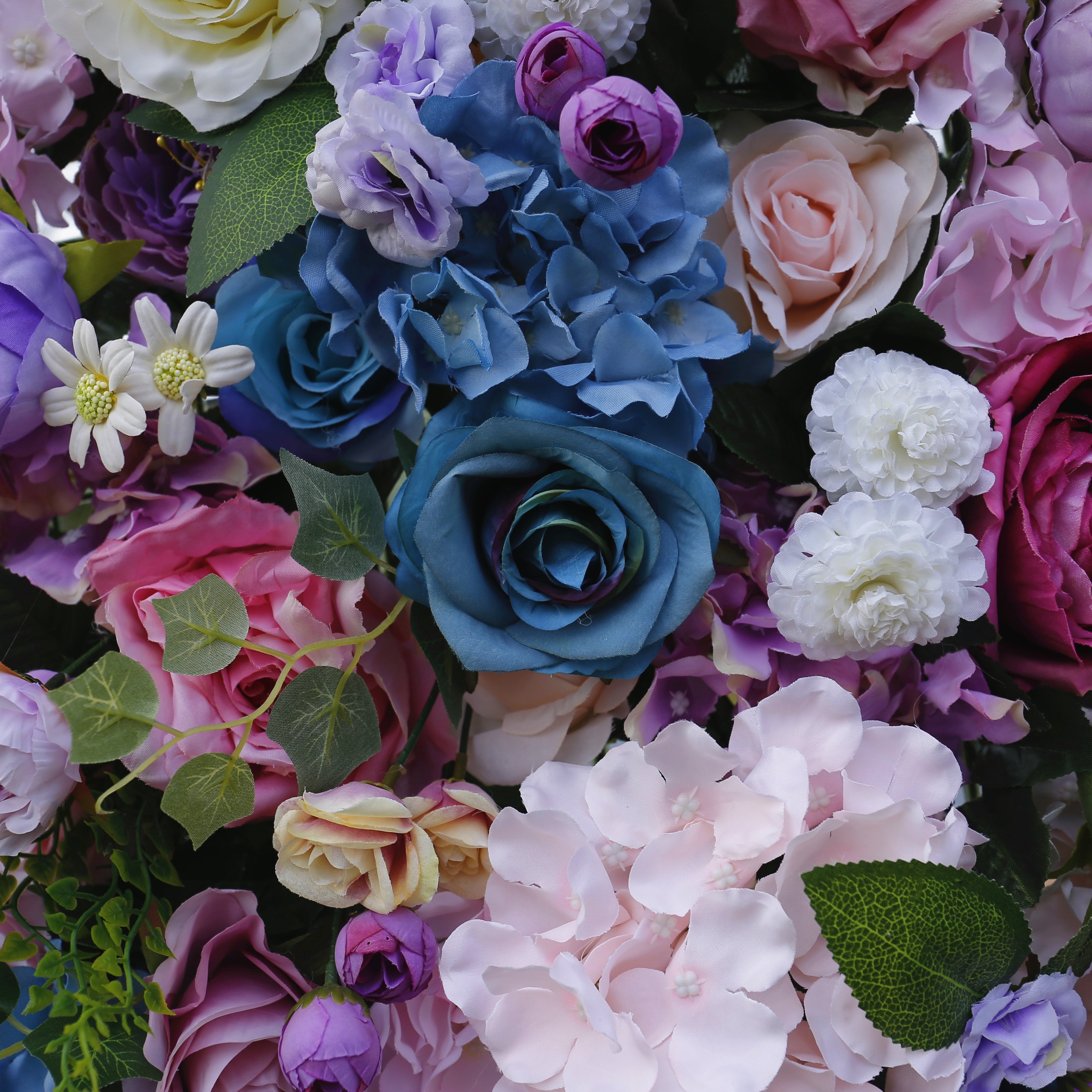 Handmade Lavender Purple Mixed Roses Rolling Up Curtain Flower Wall ACFW-033