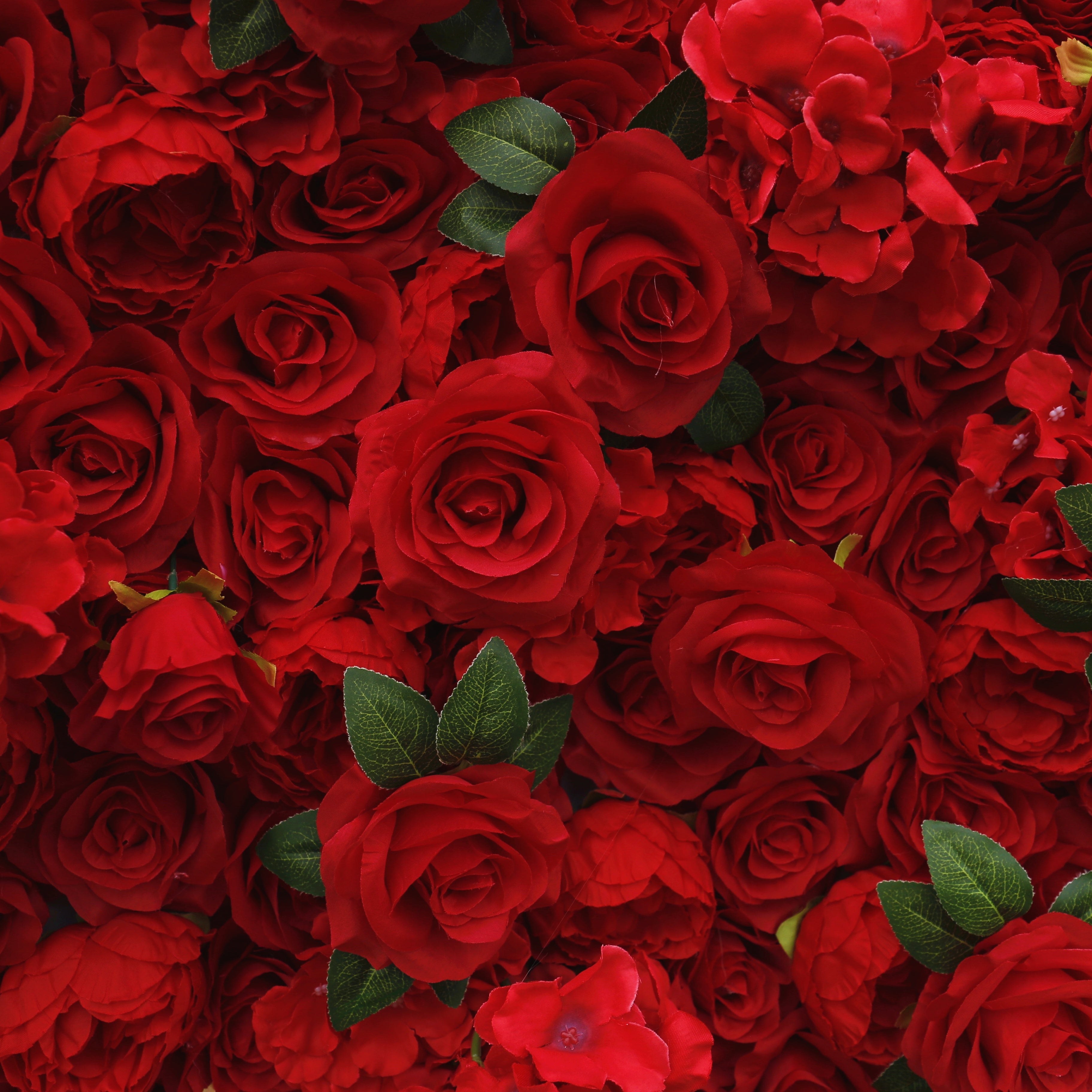 Artificial Fabric Red Rose with Hydrangea 5D Flower Wall ACFW-039