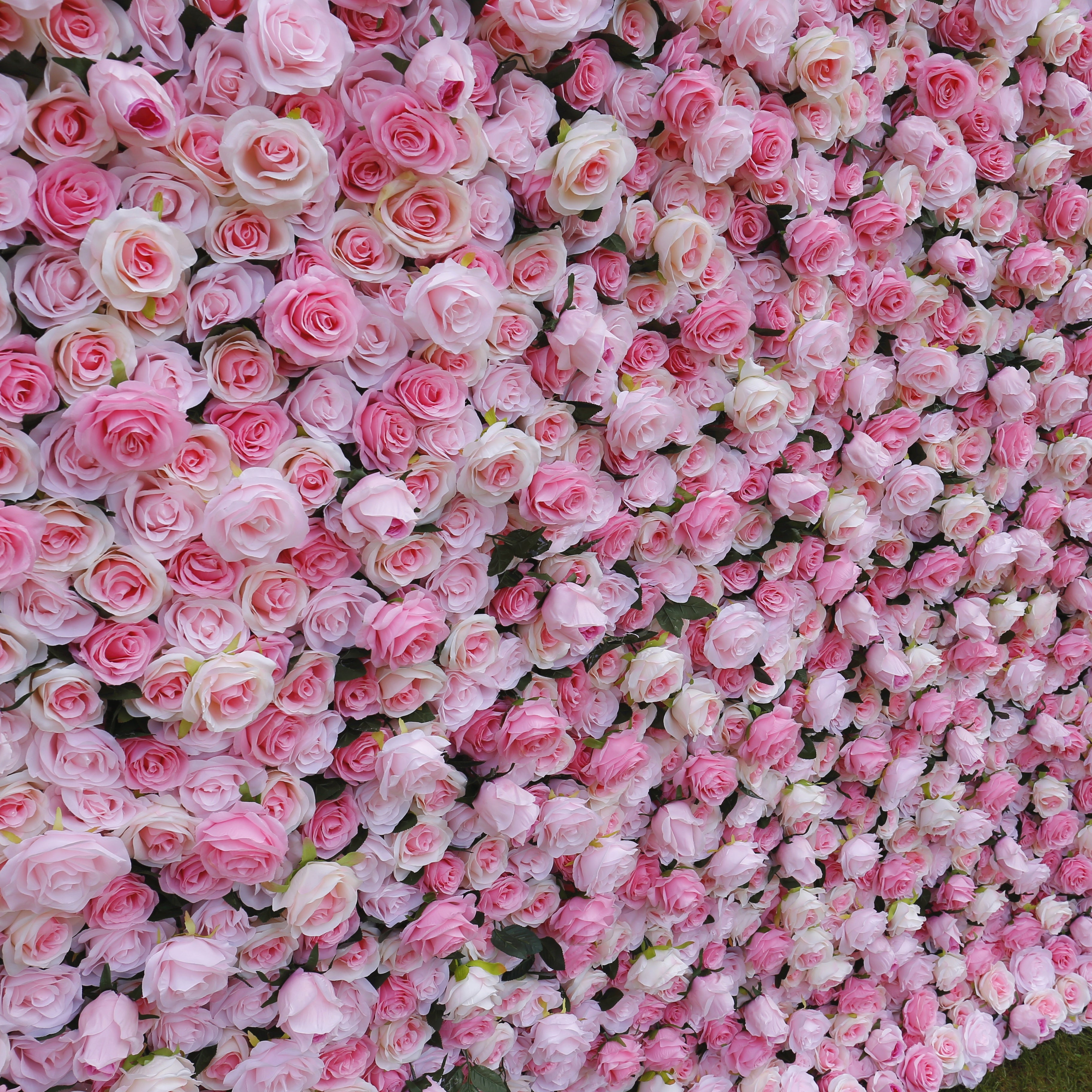 Silk Pink Rose 5D Roll-Up Artificial Flower Wall Events Decor ACFW-040