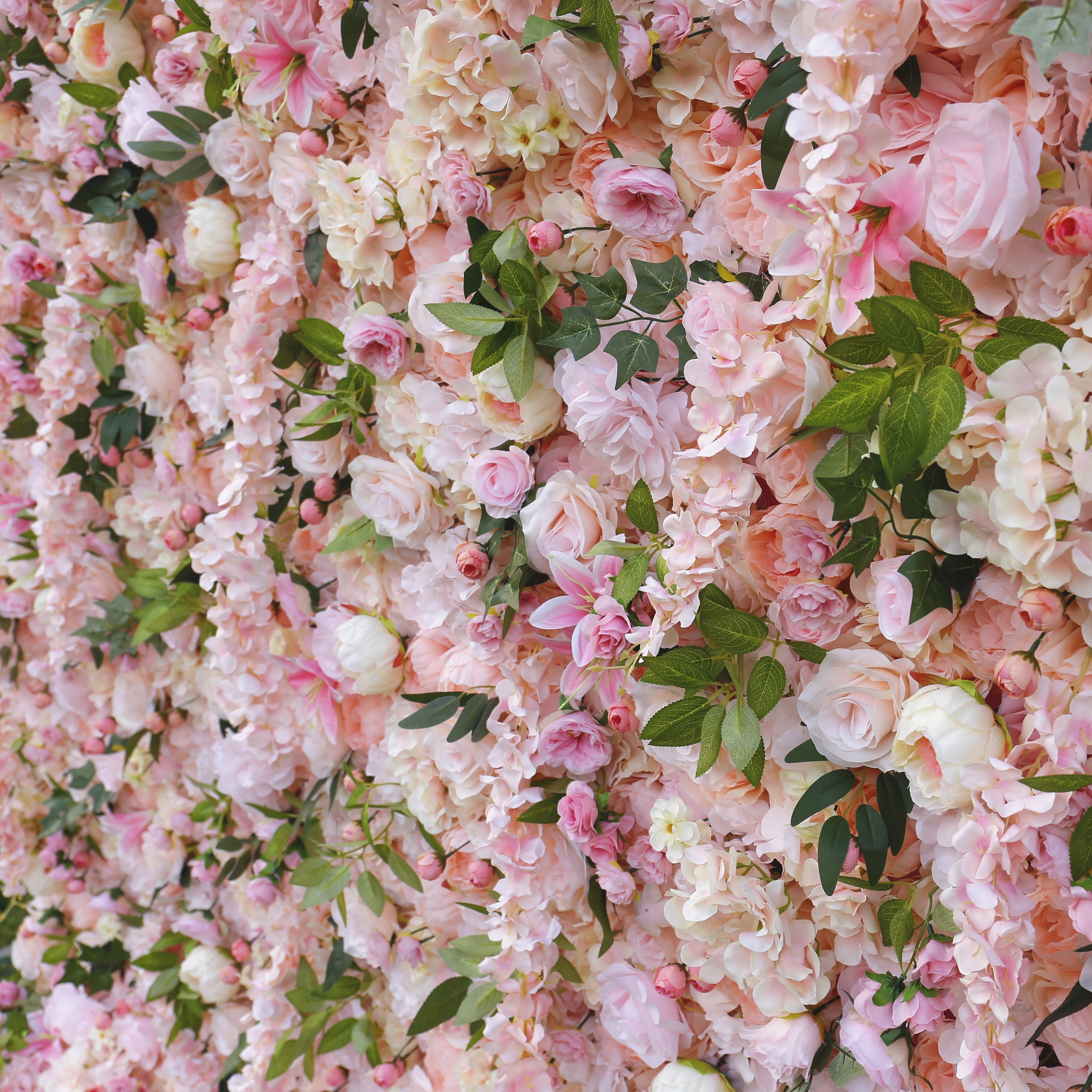 8ft Fabric Blush Pink Mixed Flowers Wedding Backdrop Flower Wall ACFW-062