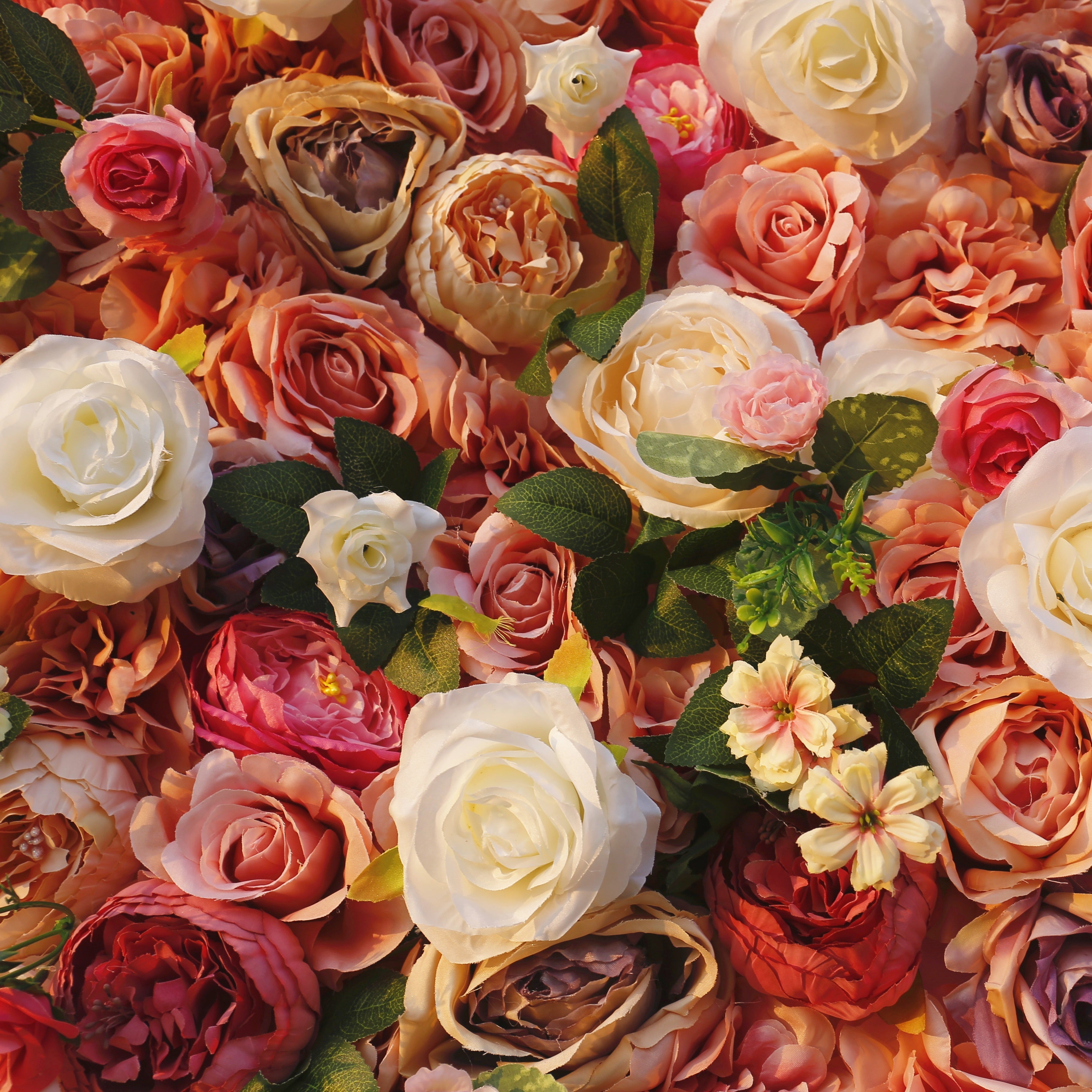 5D Warm Colored Silk Roses Artificial Roll Up Curtain Flower Wall ACFW-065