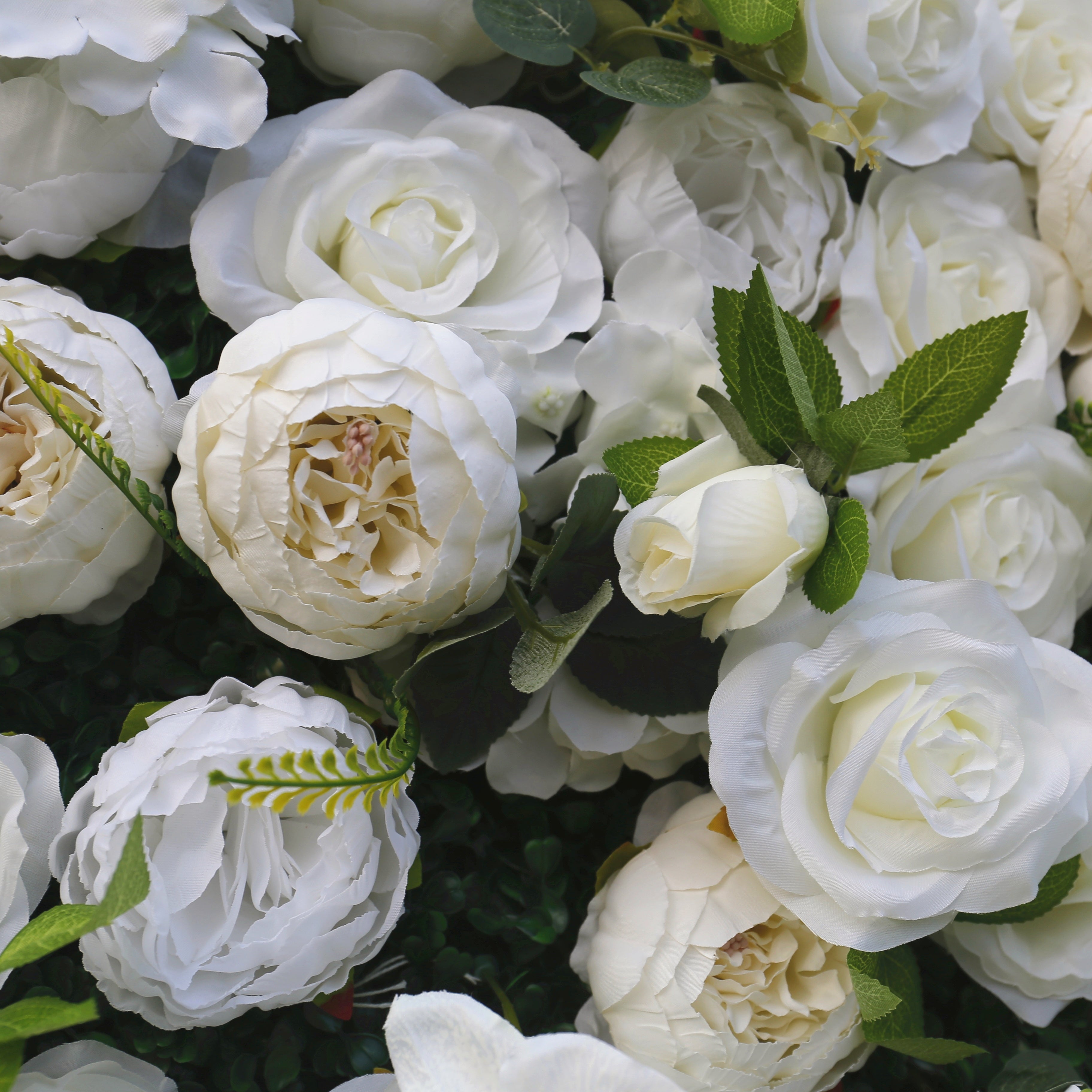 Hot Sale White Cloth Peony Wedding Artificial Roll up Flower Wall ACFW-079