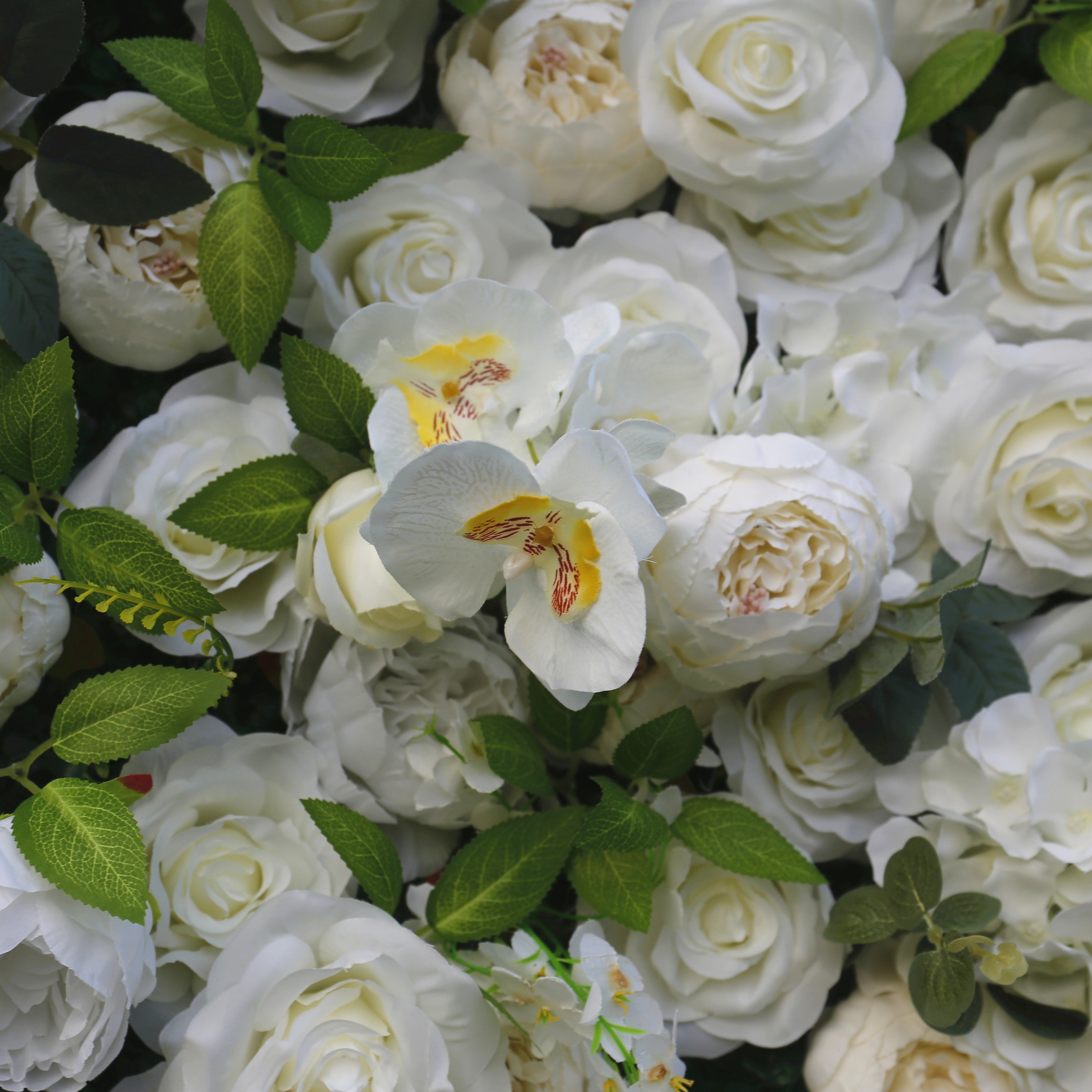 Hot Sale White Cloth Peony Wedding Artificial Roll up Flower Wall ACFW-079