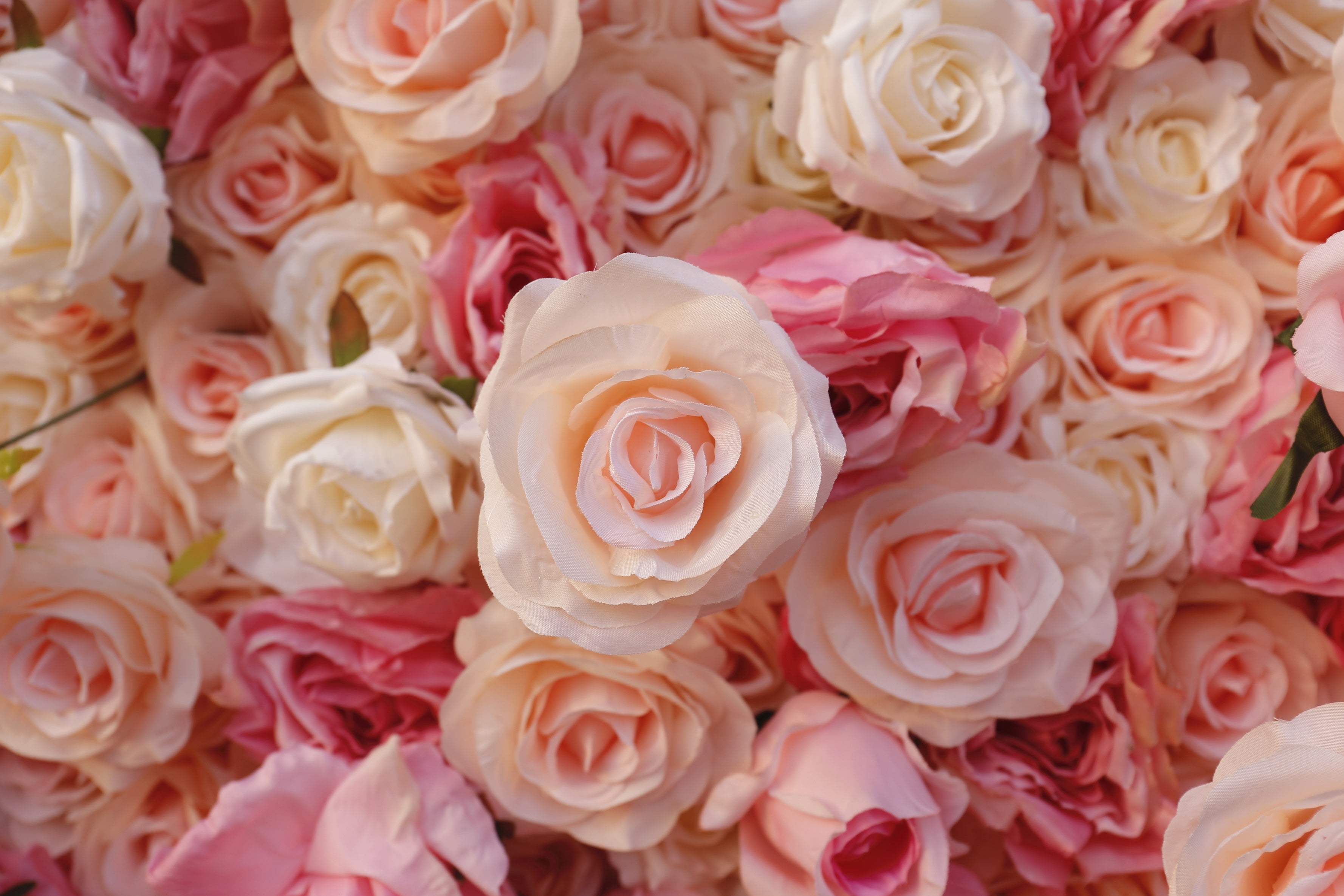 Gradient Pink White Fabric 5D Hanging Curtain Wedding Floral Wall ACFW-094