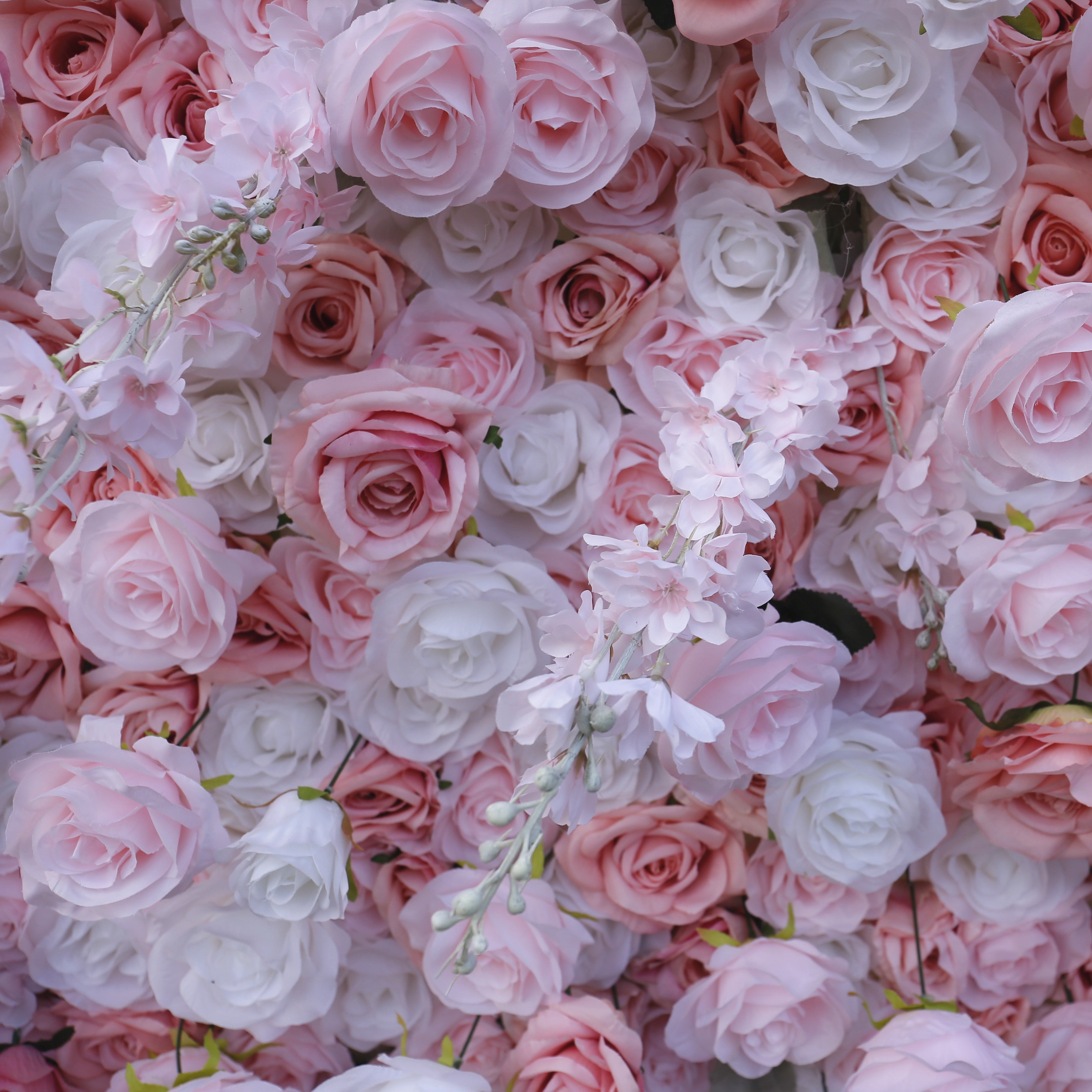 5D Fabric Pink White Rose Artificial Romantic Events Flower Wall ACFW-102