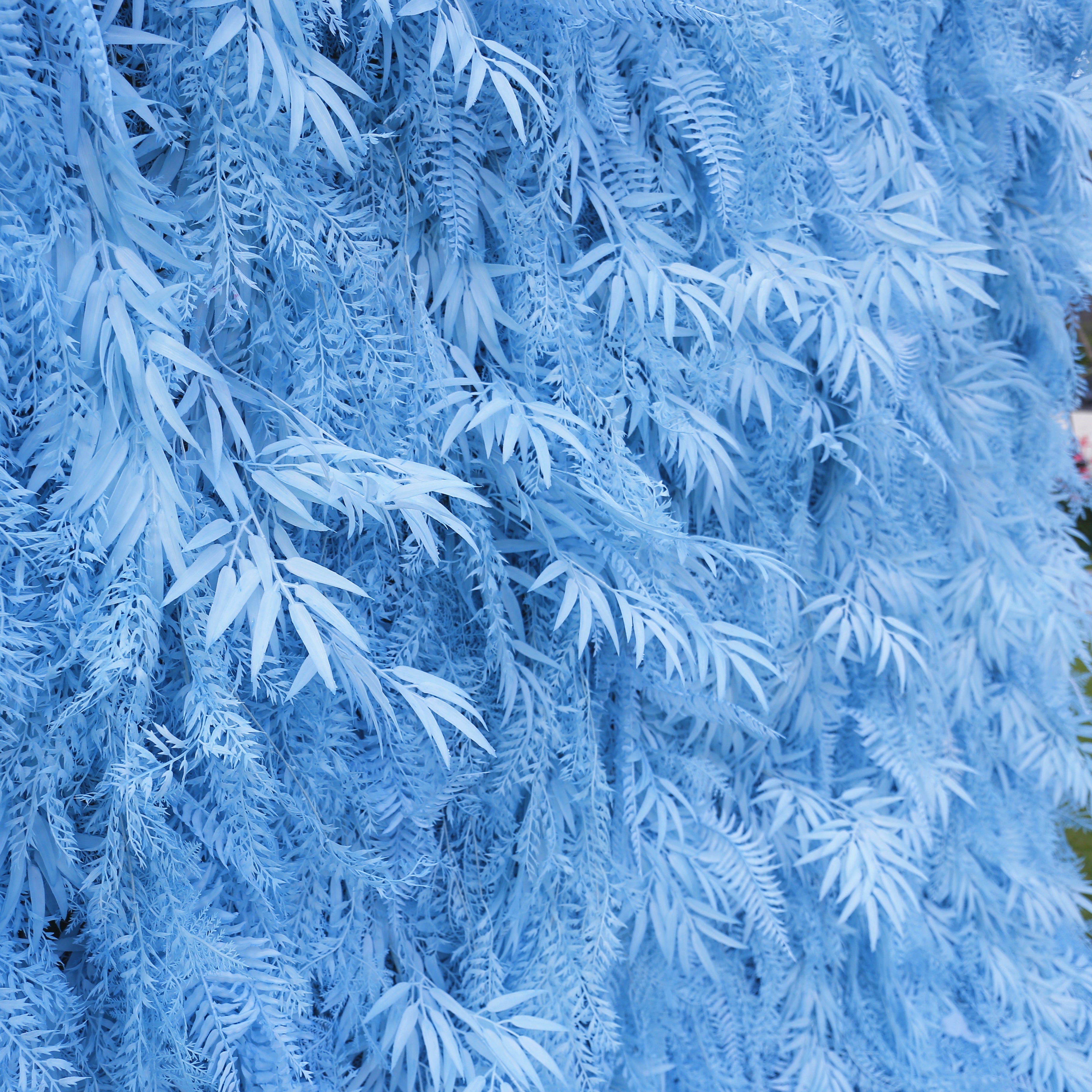 Artificial Pink Blue Pampas Wall Roll Up Hanging Backdrop Event Decor ACFW-111