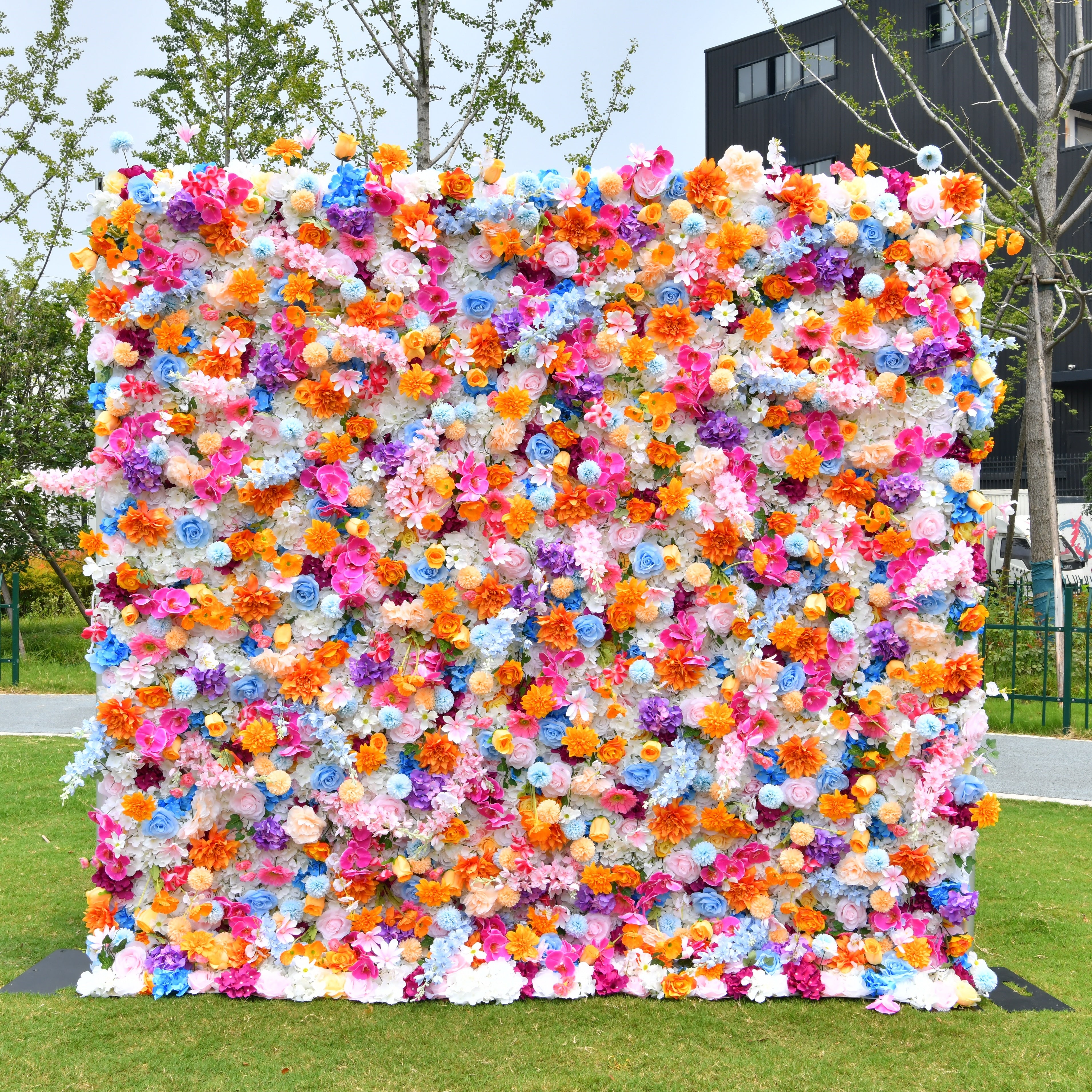 5D Colorful Mixed Flowers Artificial Cloth Floral Wall Backdrop ACFW-120