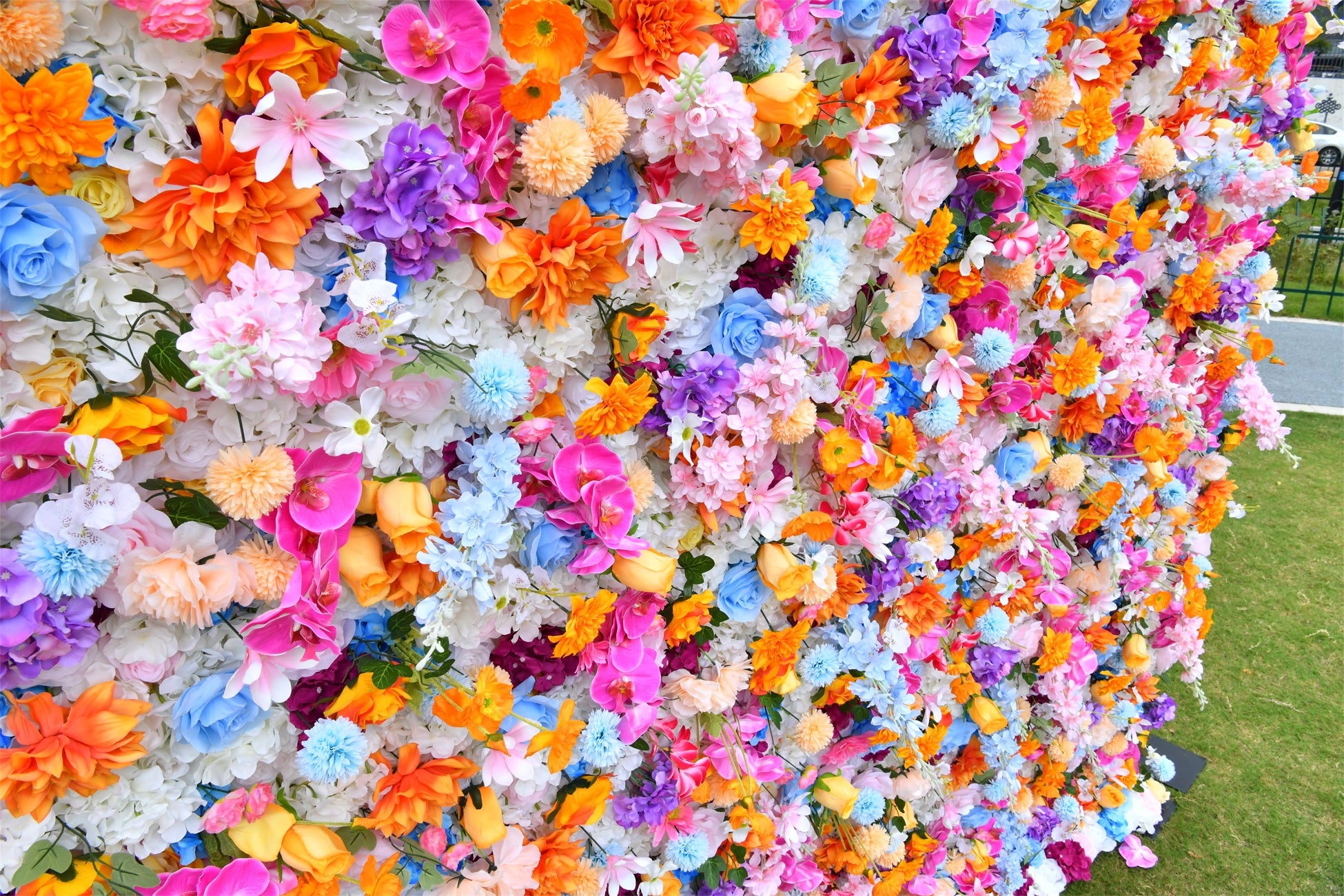 5D Colorful Mixed Flowers Artificial Cloth Floral Wall Backdrop ACFW-120