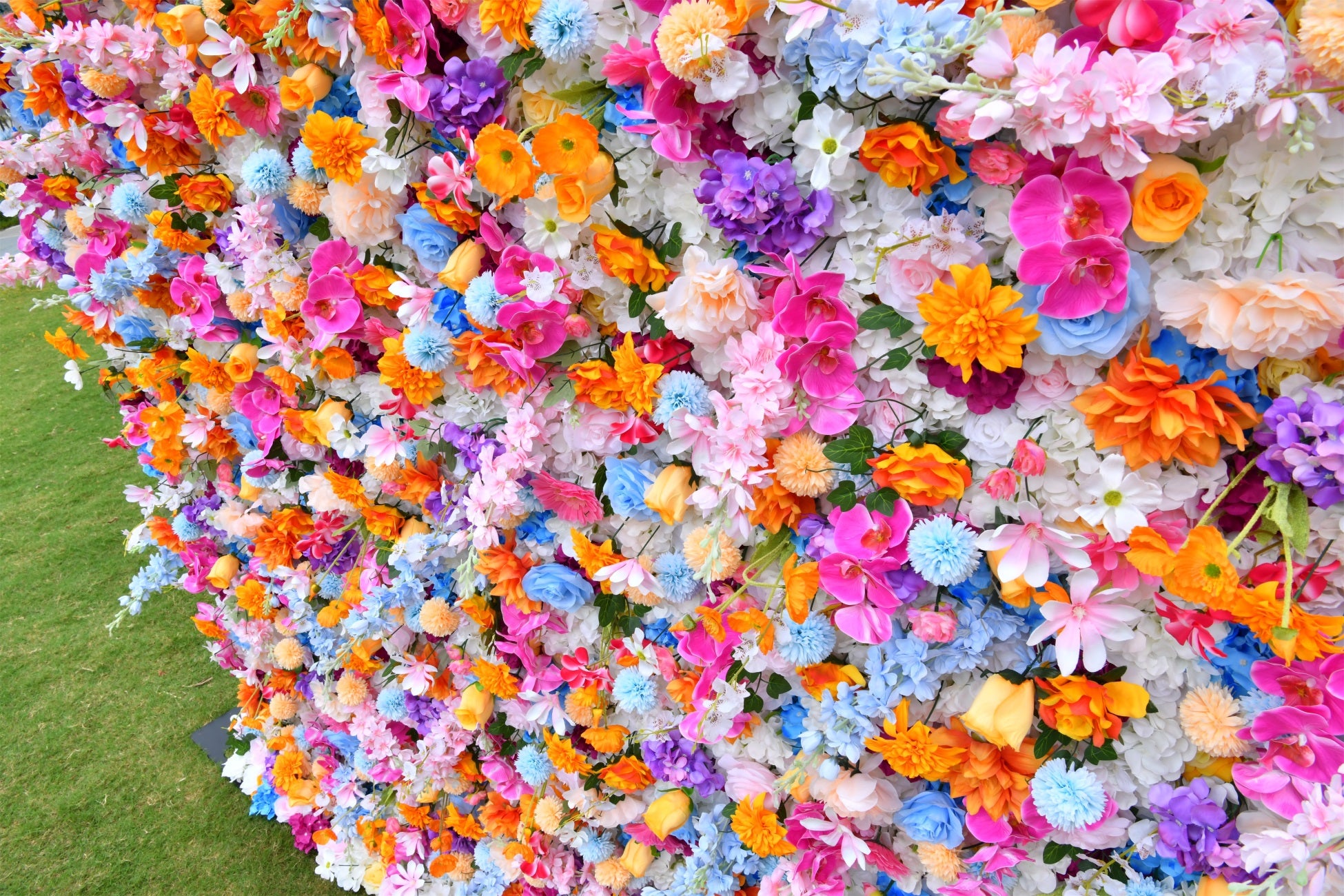 5D Colorful Mixed Flowers Artificial Cloth Floral Wall Backdrop ACFW-120