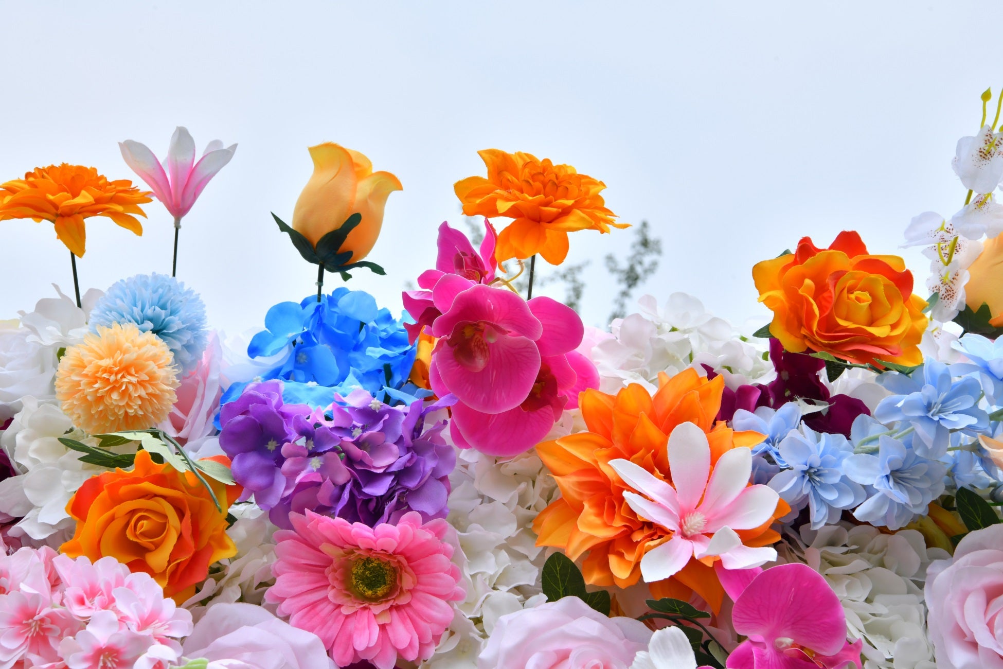 5D Colorful Mixed Flowers Artificial Cloth Floral Wall Backdrop ACFW-120