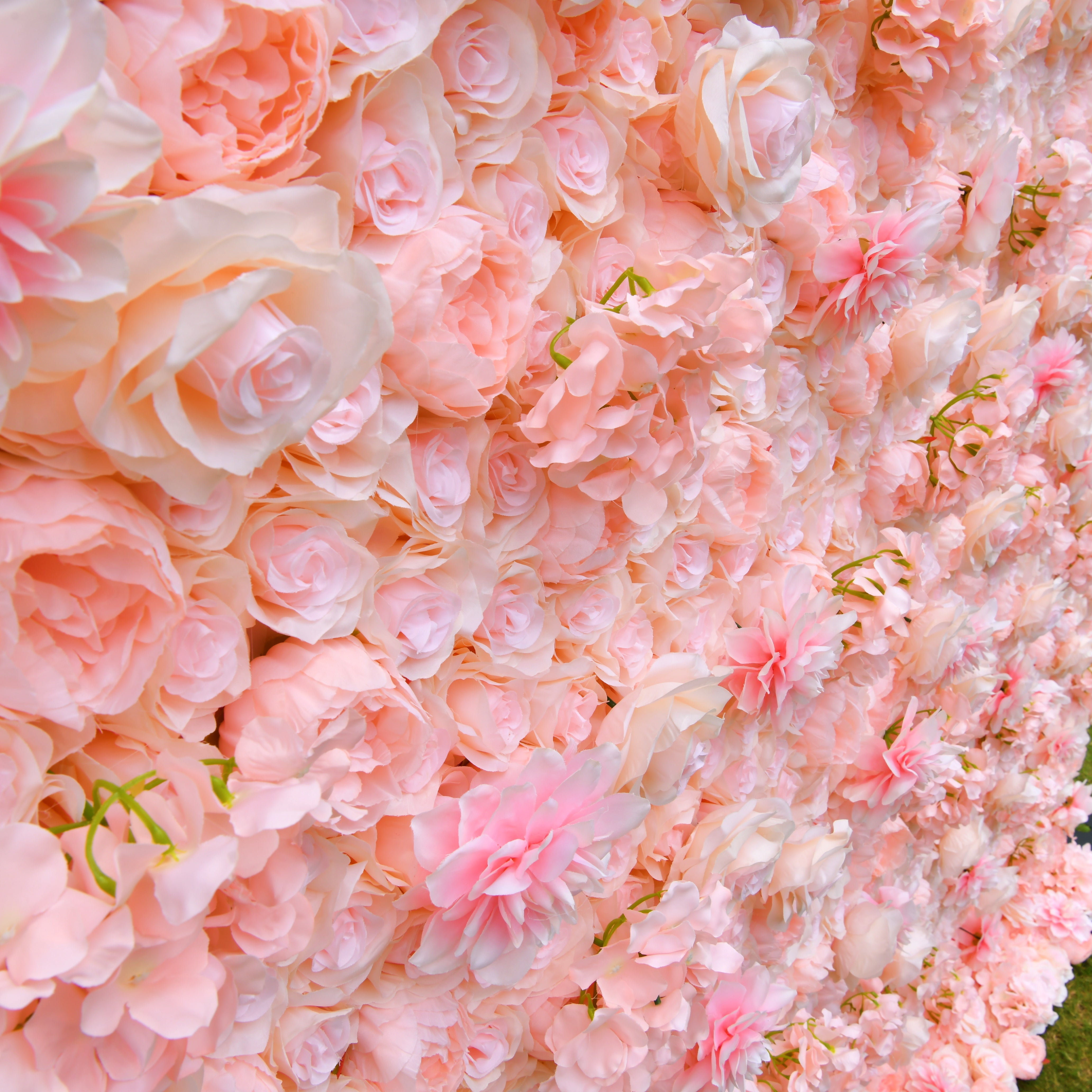 Silk Hydrangea Rose Pink 3D Artificial Flower Wall Backdrop ACFW-121
