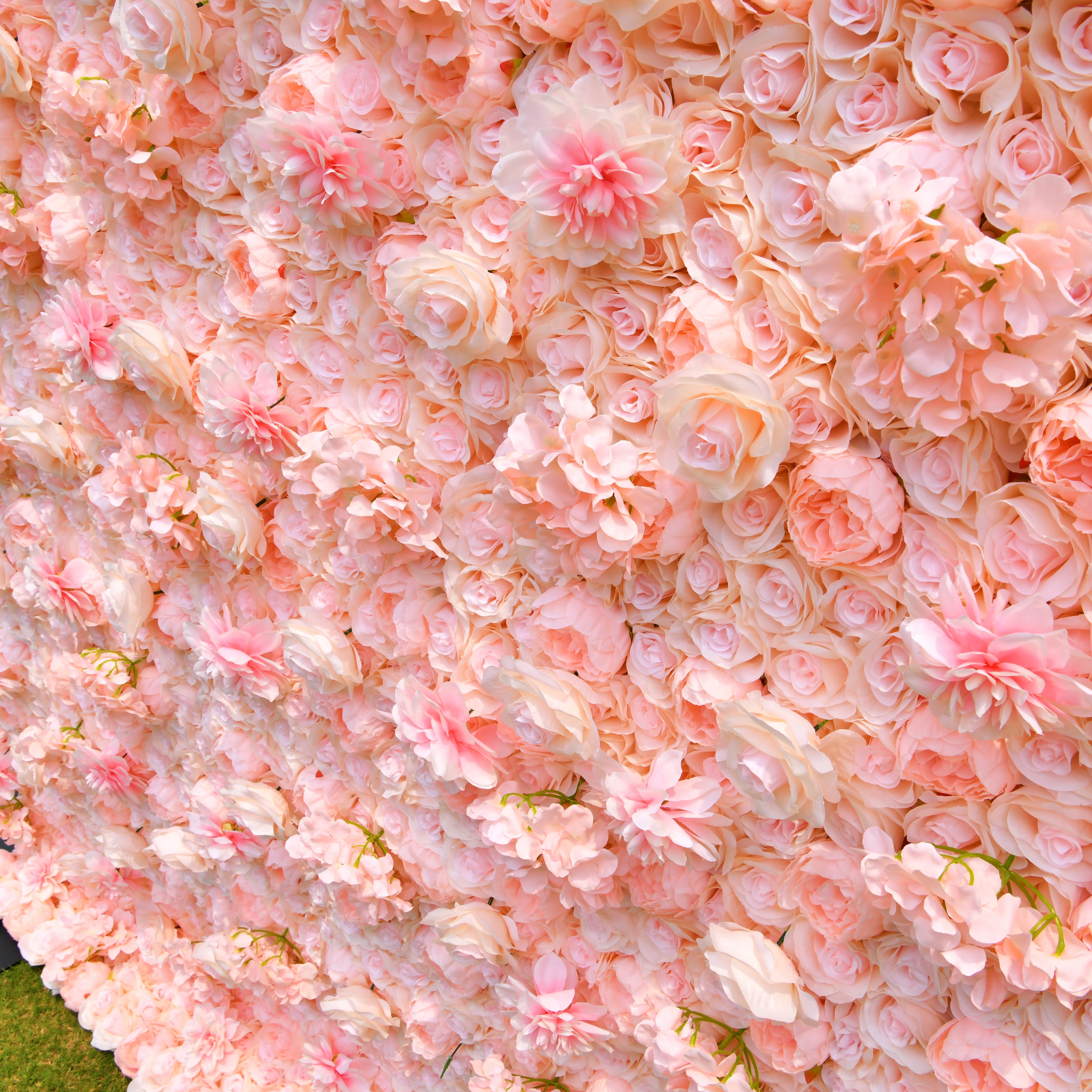 Silk Hydrangea Rose Pink 3D Artificial Flower Wall Backdrop ACFW-121