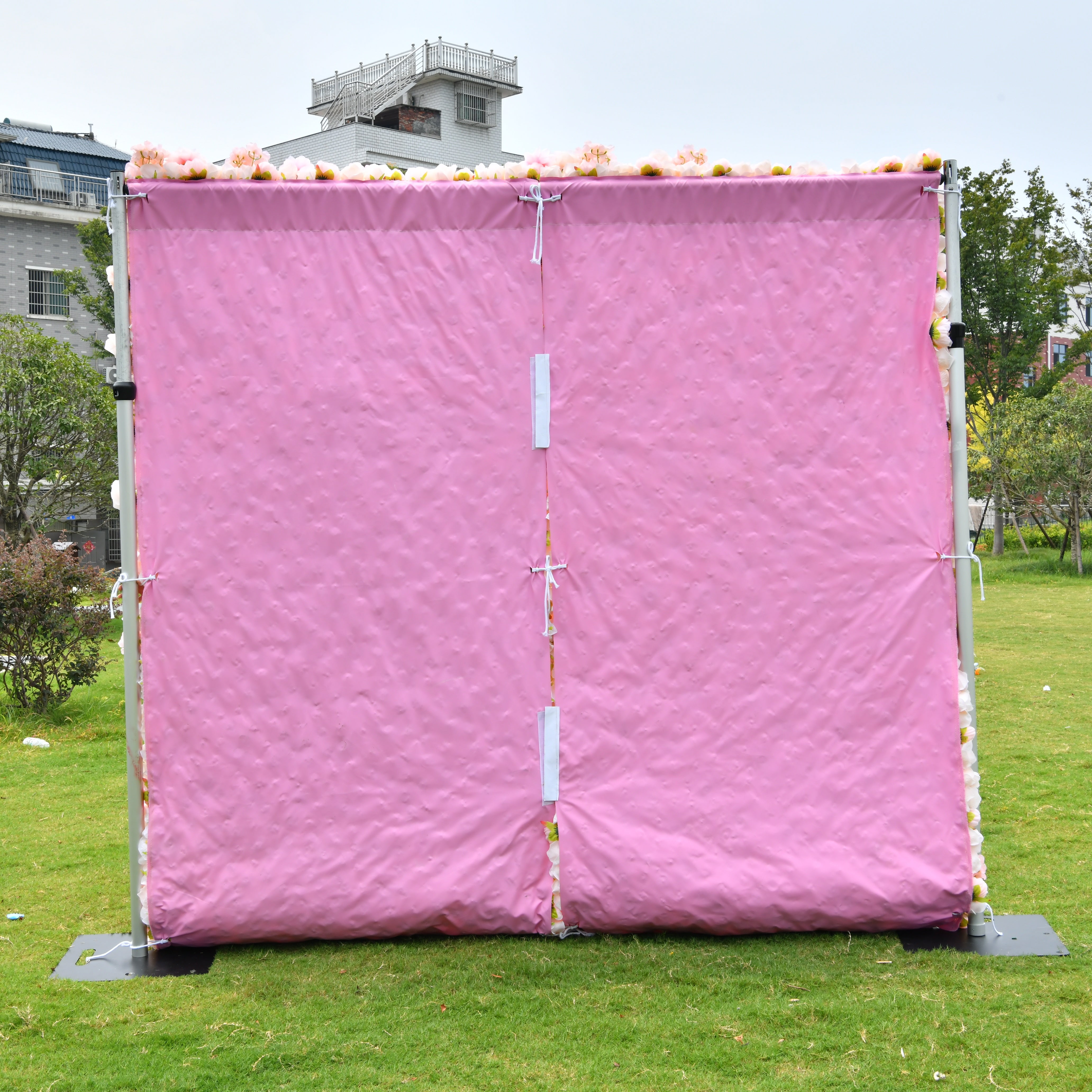 Silk Hydrangea Rose Pink 3D Artificial Flower Wall Backdrop ACFW-121