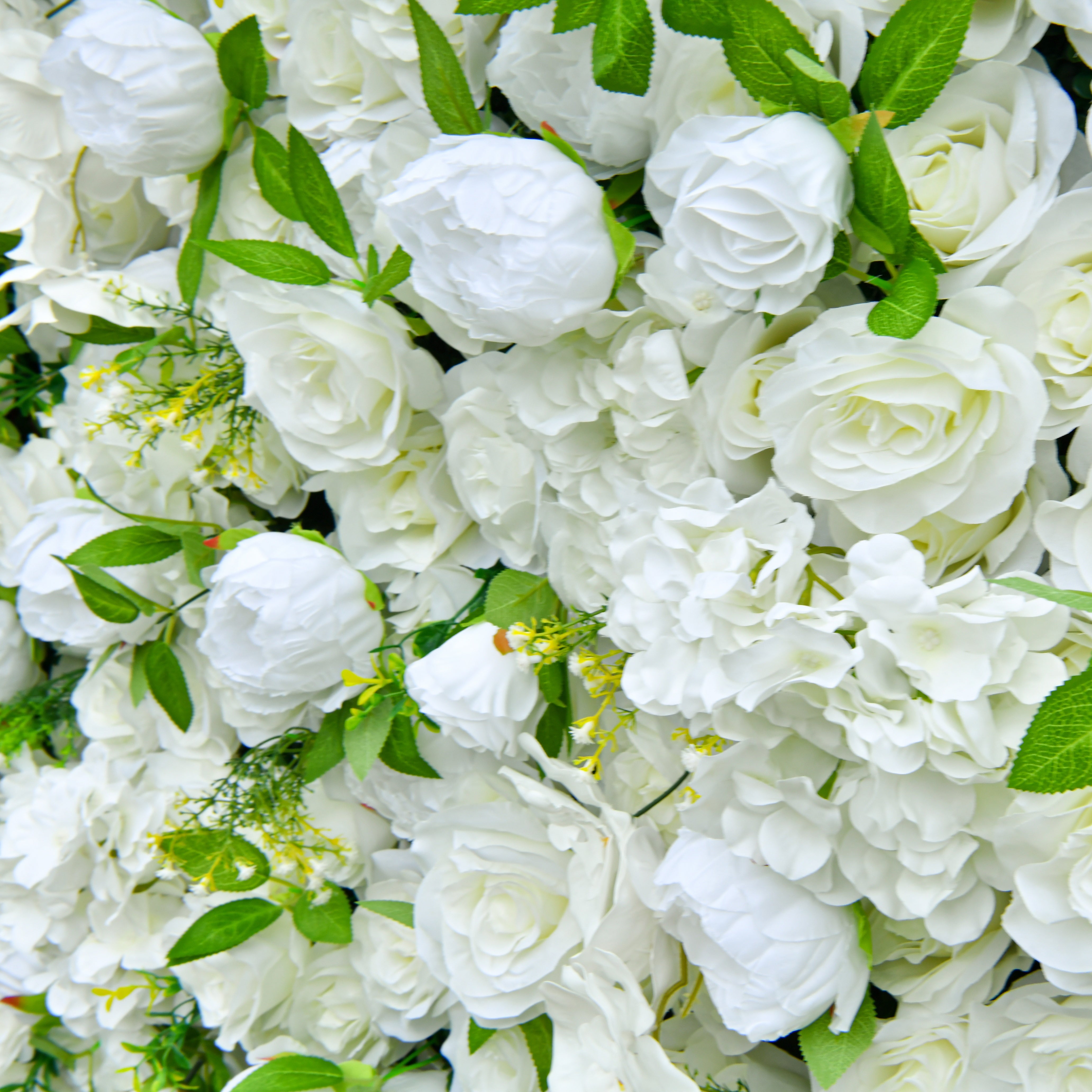 White Rose Green Forest Popular 5D Fabric Roll Up Flower Wall ACFW-122