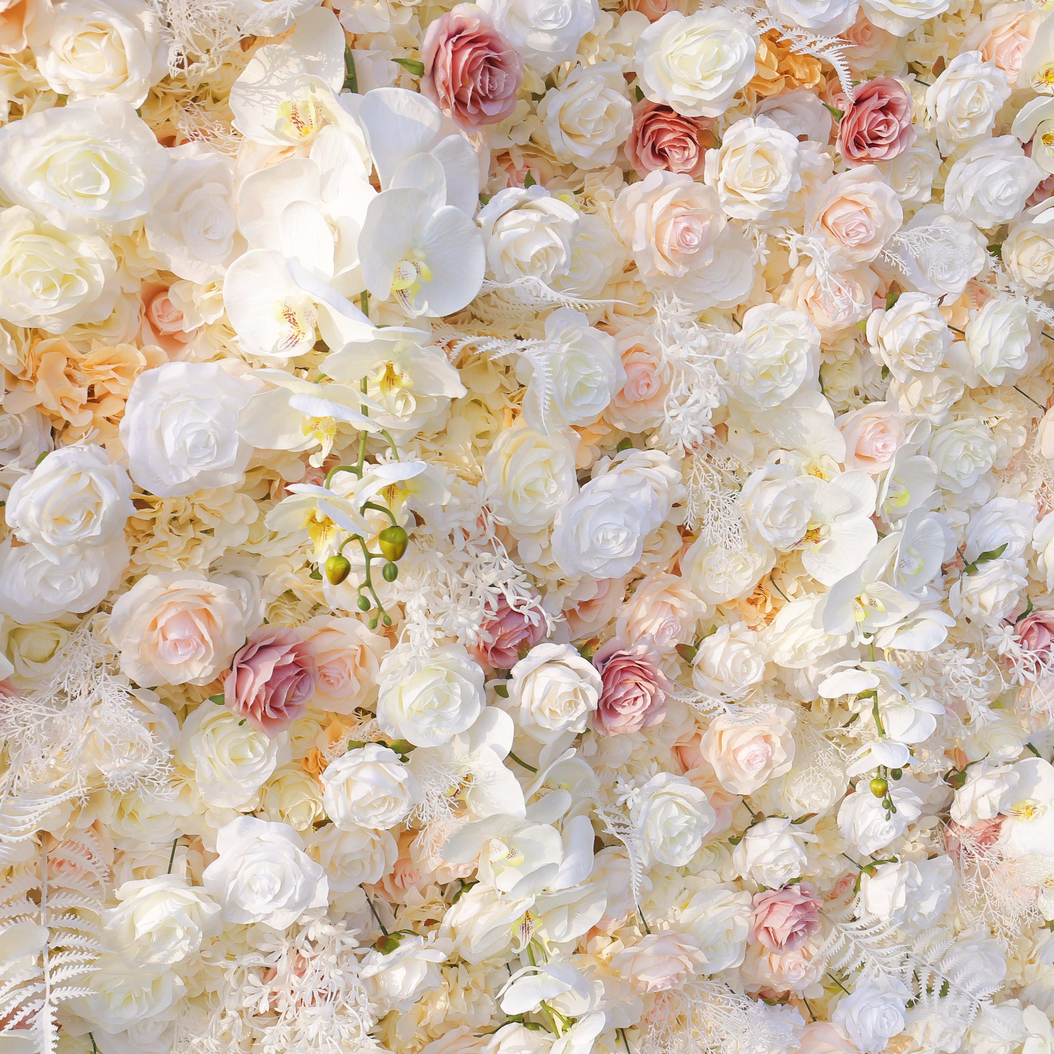 White Pink 5D Fabric Roll Up Flower Wall Backdrop Wedding Decor ACFW-125