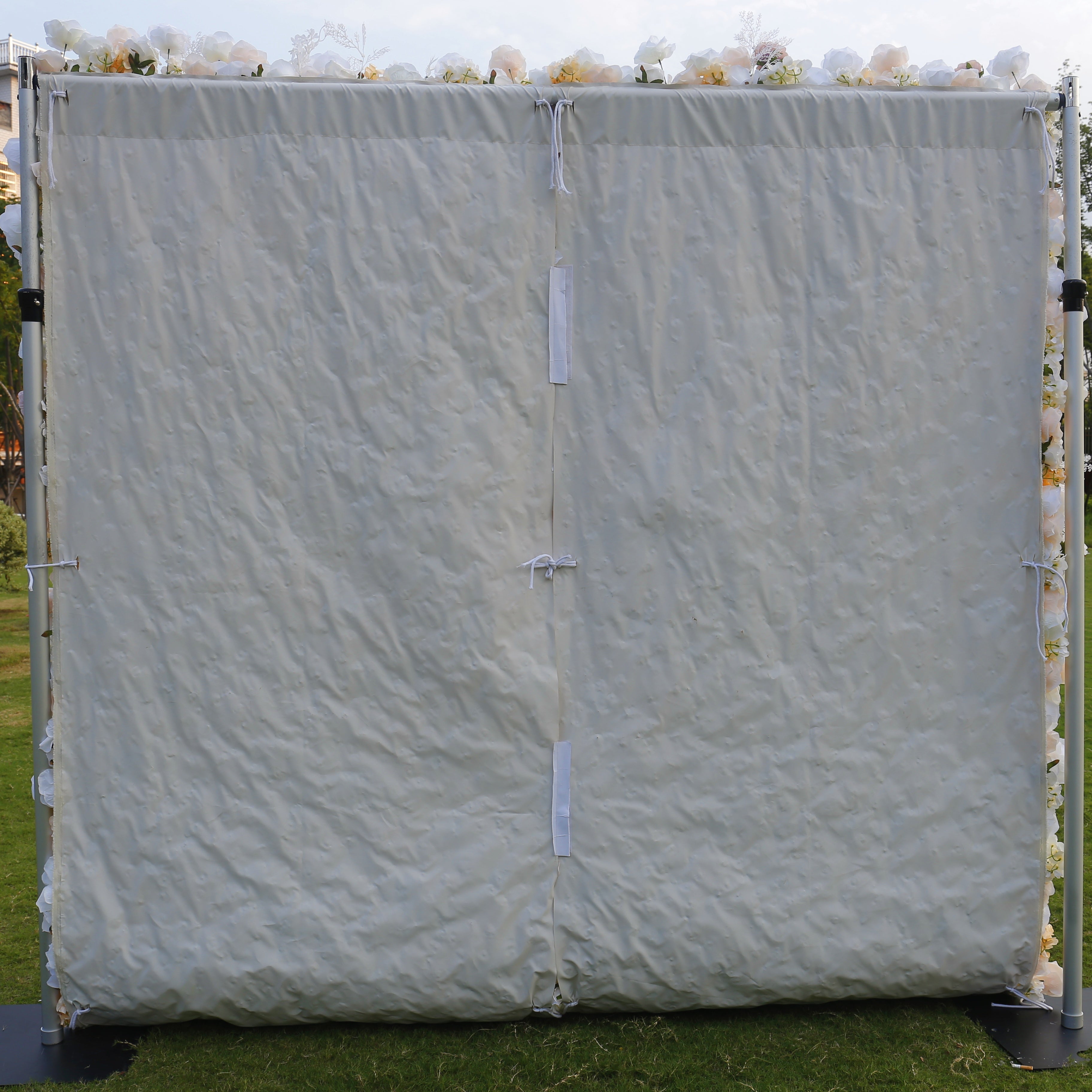 White Pink 5D Fabric Roll Up Flower Wall Backdrop Wedding Decor ACFW-125