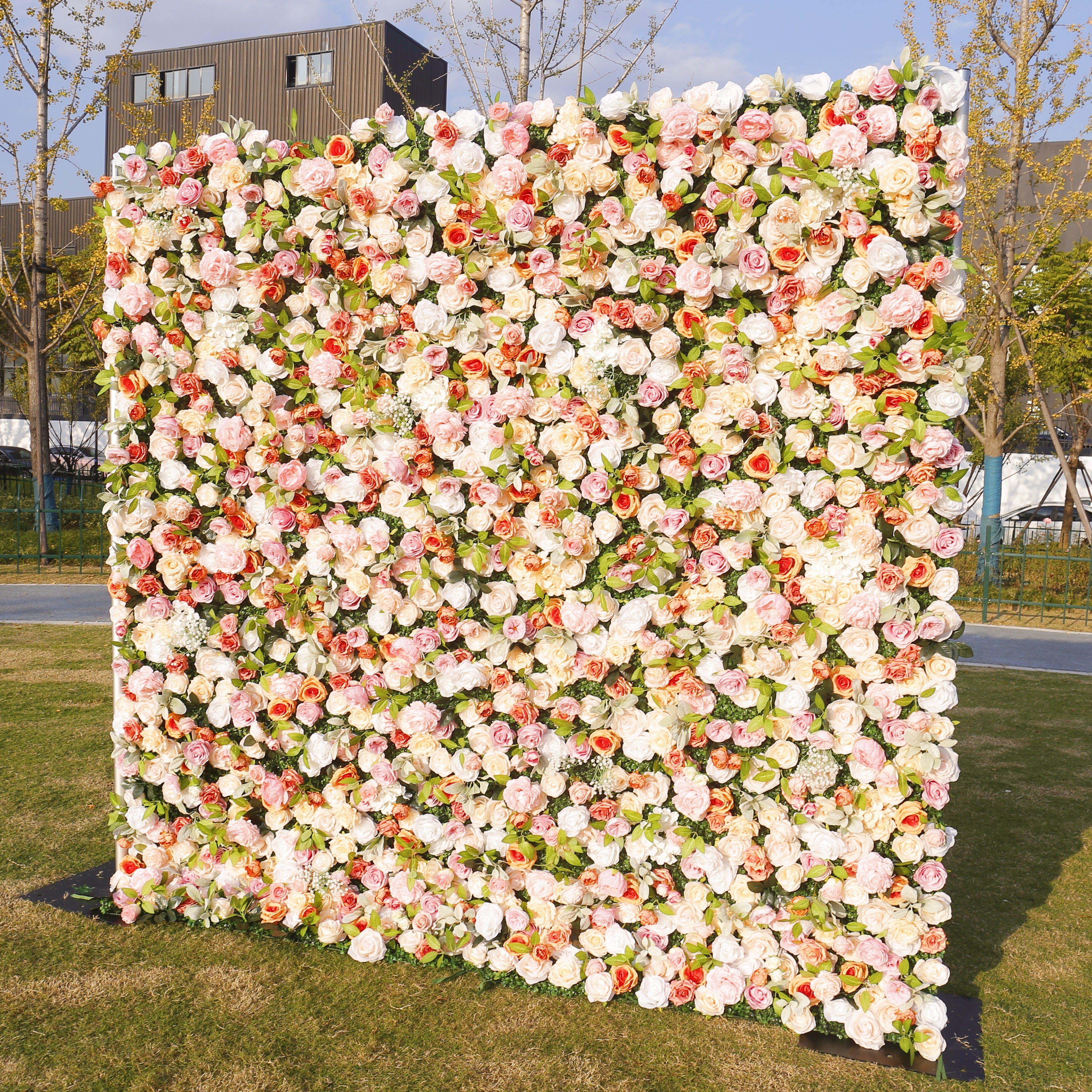 3D Mixed Floral Backdrop Roll Up Curtain Artificial Flower Wall ACFW-134