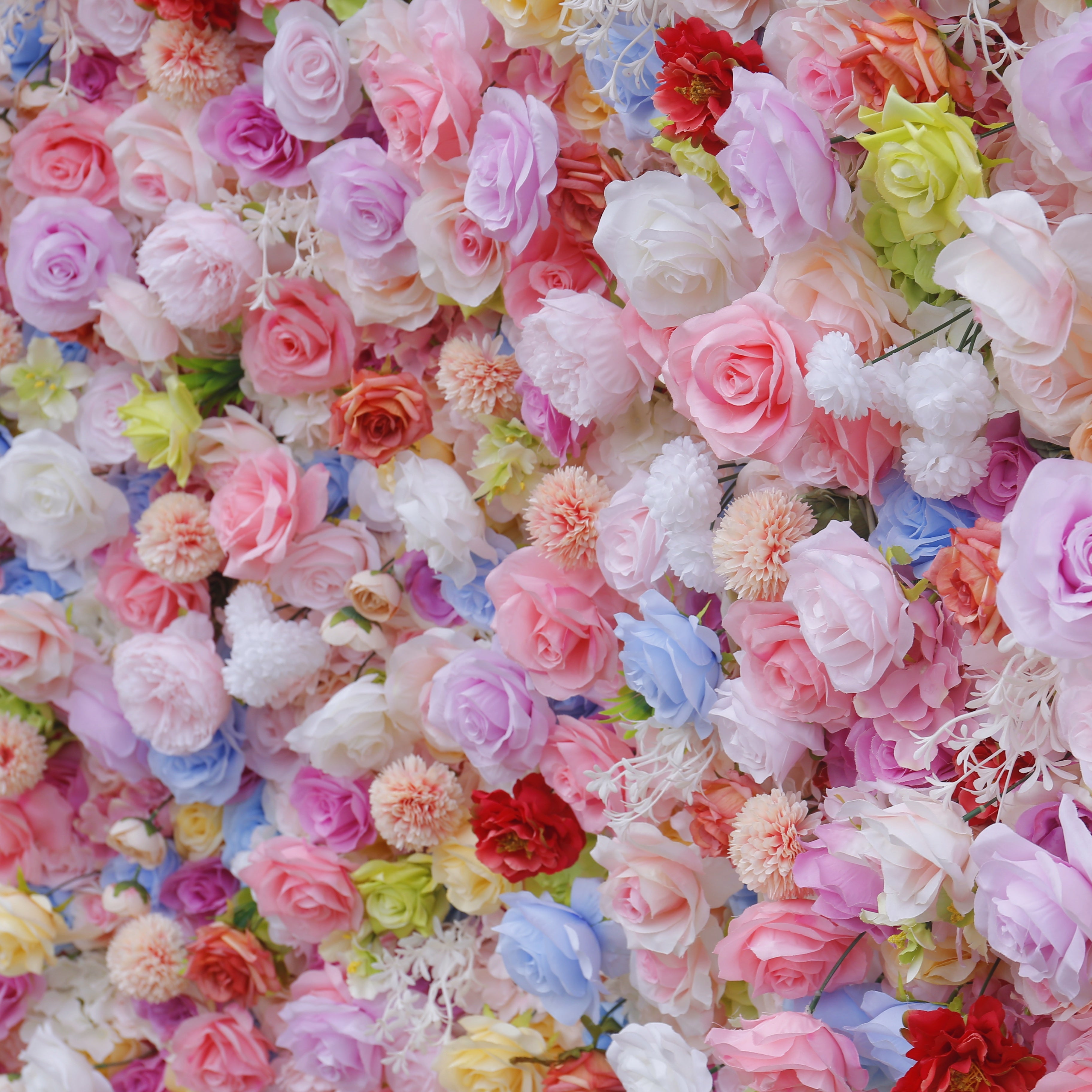 Colorful Candy Pink Fabric Rose Artificial Flower Wall Party Decor ACFW-145