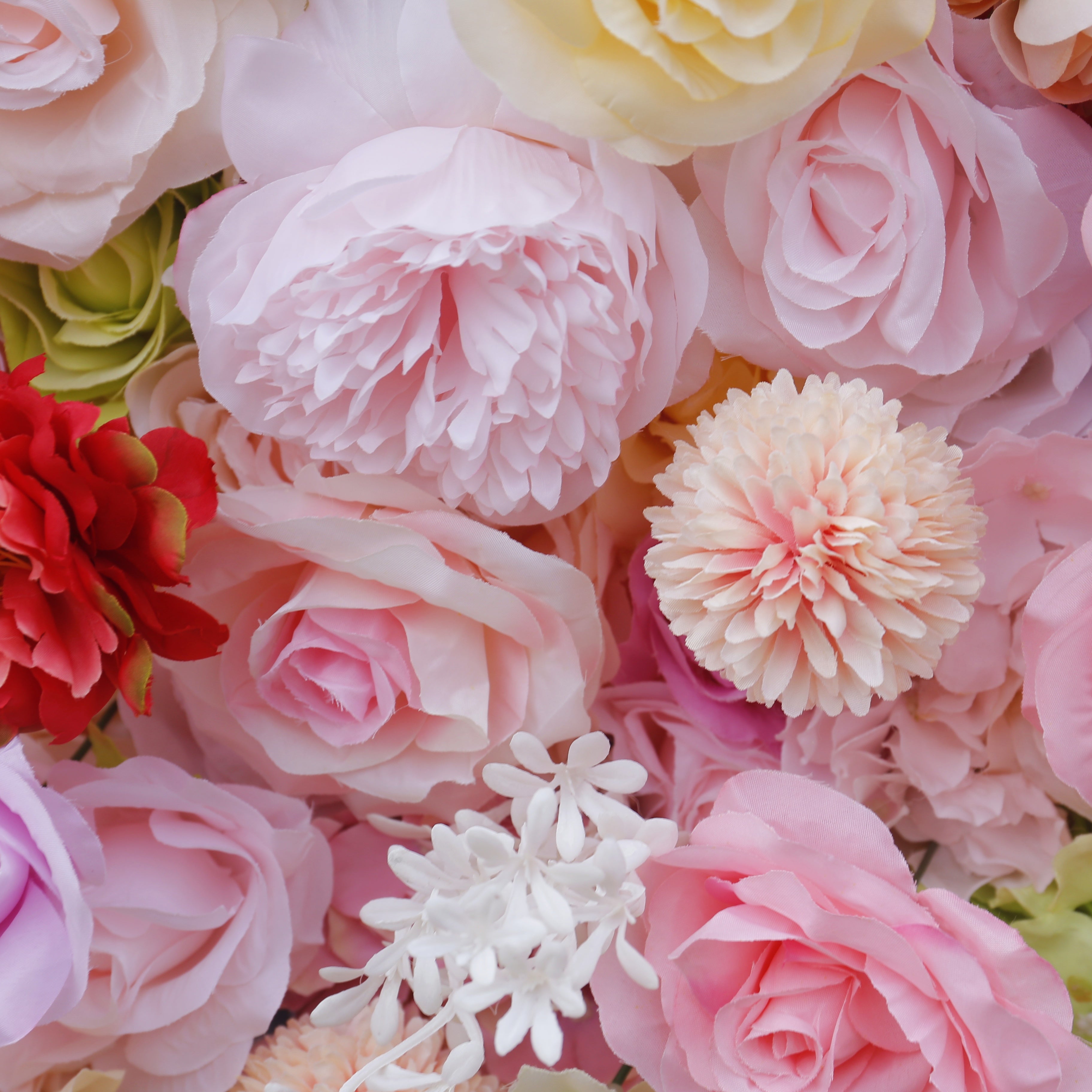 Colorful Candy Pink Fabric Rose Artificial Flower Wall Party Decor ACFW-145