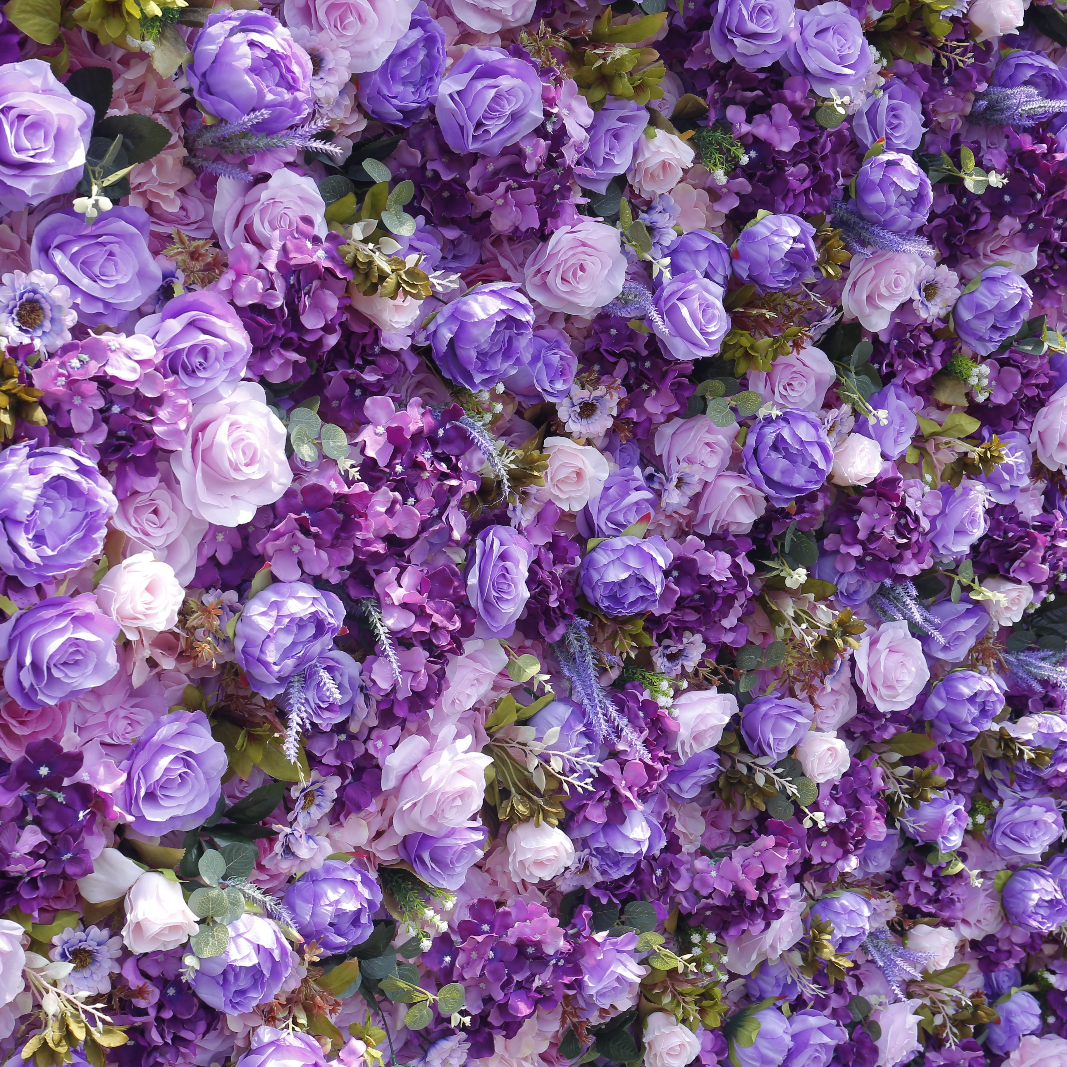 Handmade Artificial Cloth Purple Silk Flower Wall Event Decor ACFW-148