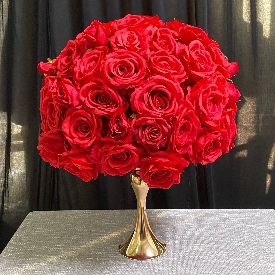 Classic Red Rose Floral Ball Centerpiece for Wedding Table Decor ADFC-024