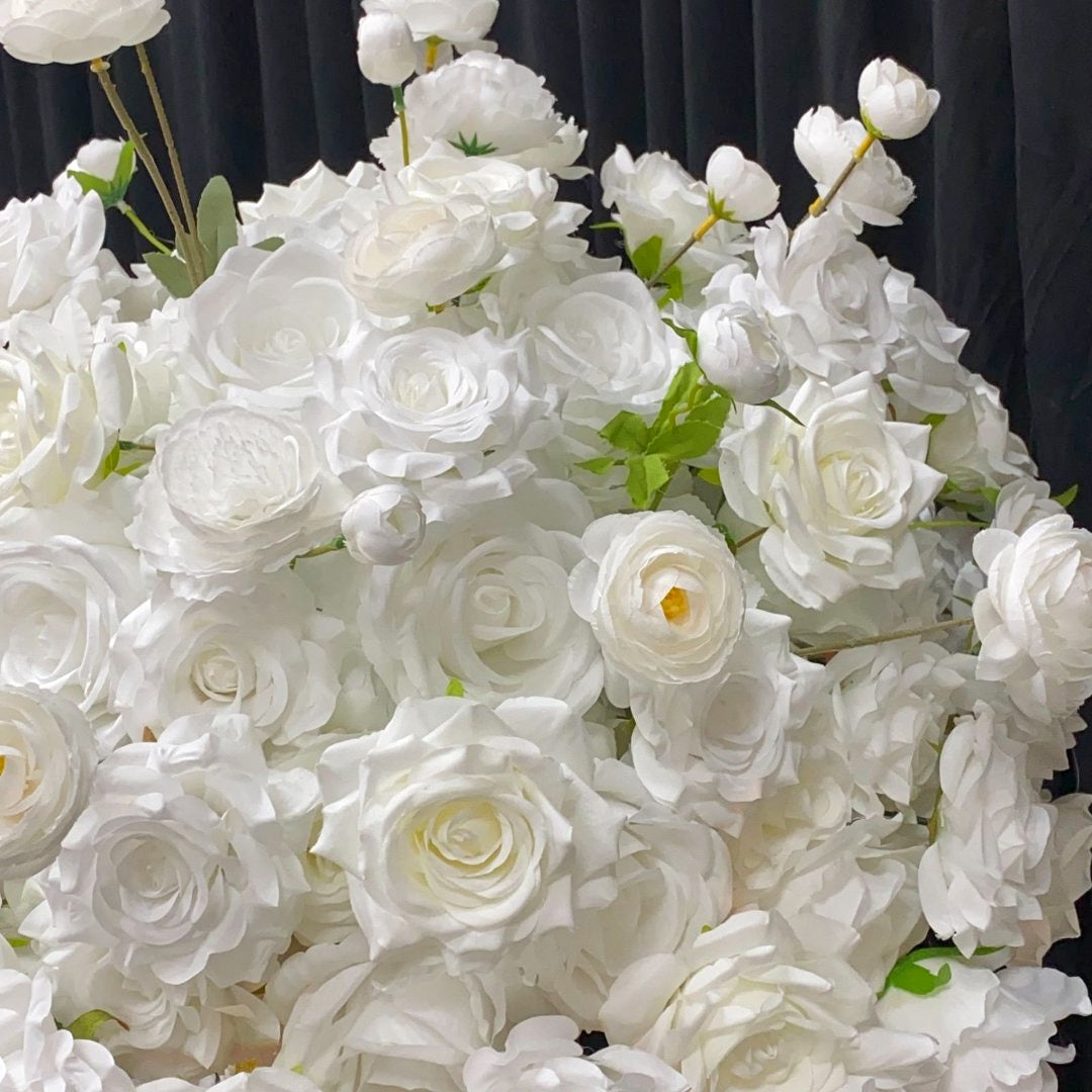 Timeless White Rose Arrangement for Bridal & Ceremony Table Decor ADFC-108
