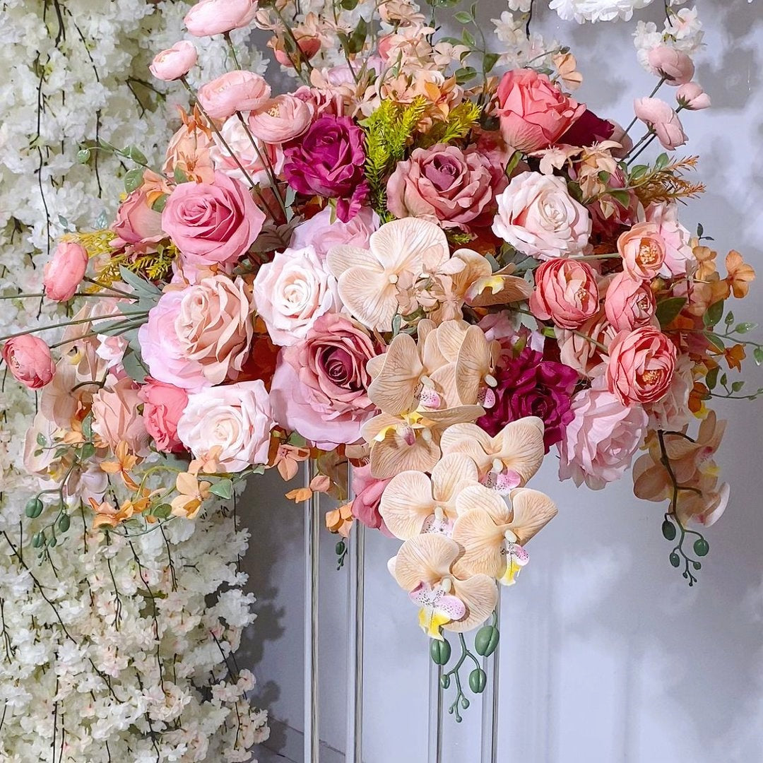 Blush Pink Floral Centerpiece Arrangement for Wedding Table Decor ADFC-133