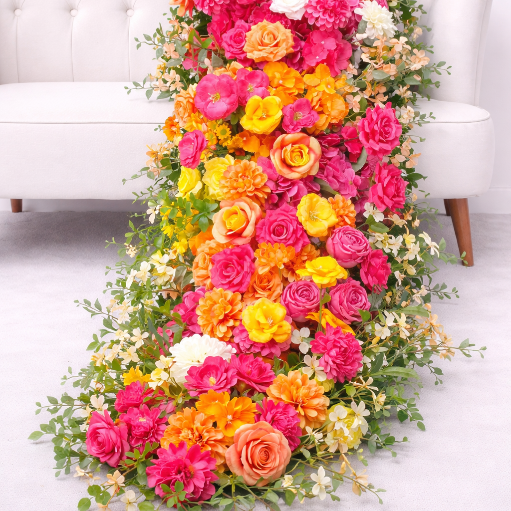 Orange Yellow Flower Wedding Runner Arrangement for Party & Event Backdrop ADFR-003