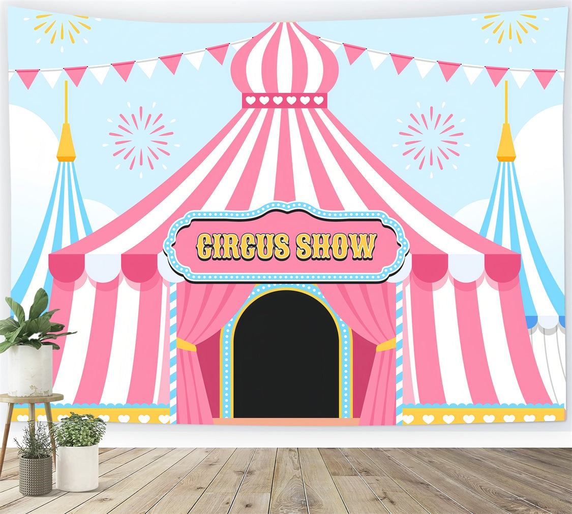 Circus Backdrops Pink Fairytale Tent Carnival Backdrop BRP1-168