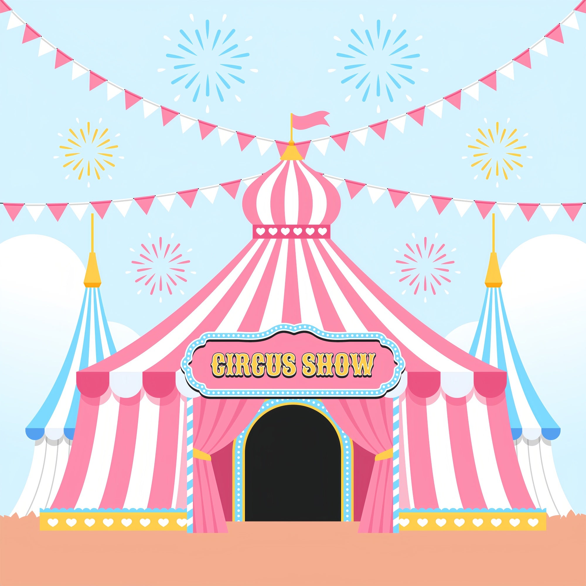 Circus Backdrops Pink Fairytale Tent Carnival Backdrop BRP1-168
