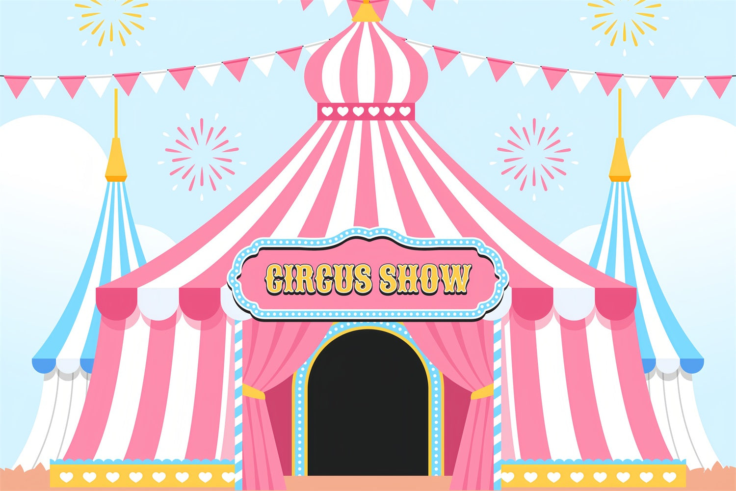 Circus Backdrops Pink Fairytale Tent Carnival Backdrop BRP1-168