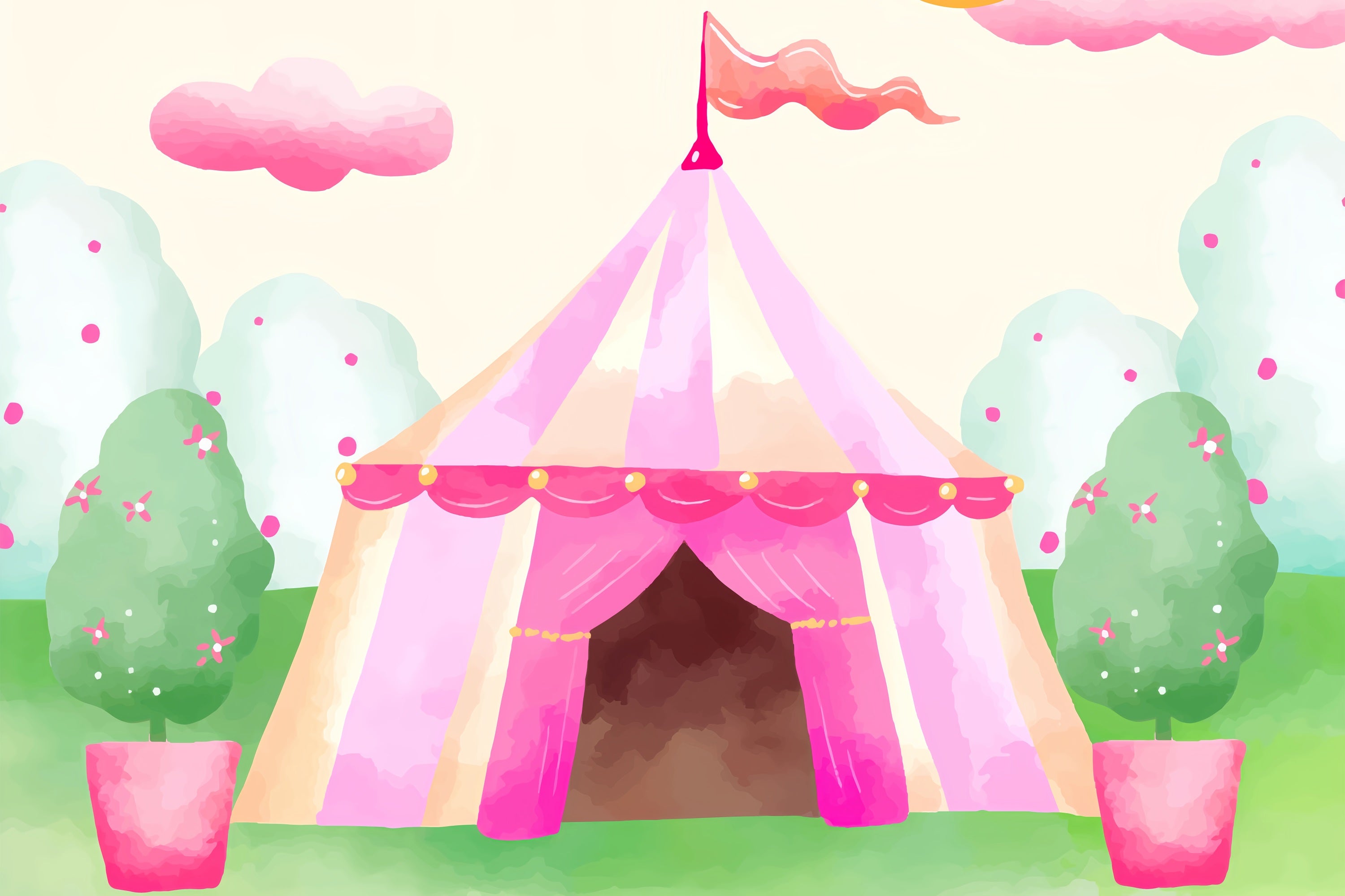 Circus Photography Backdrop Rainbow Dream Fair Tent Backdrop BRP1-169