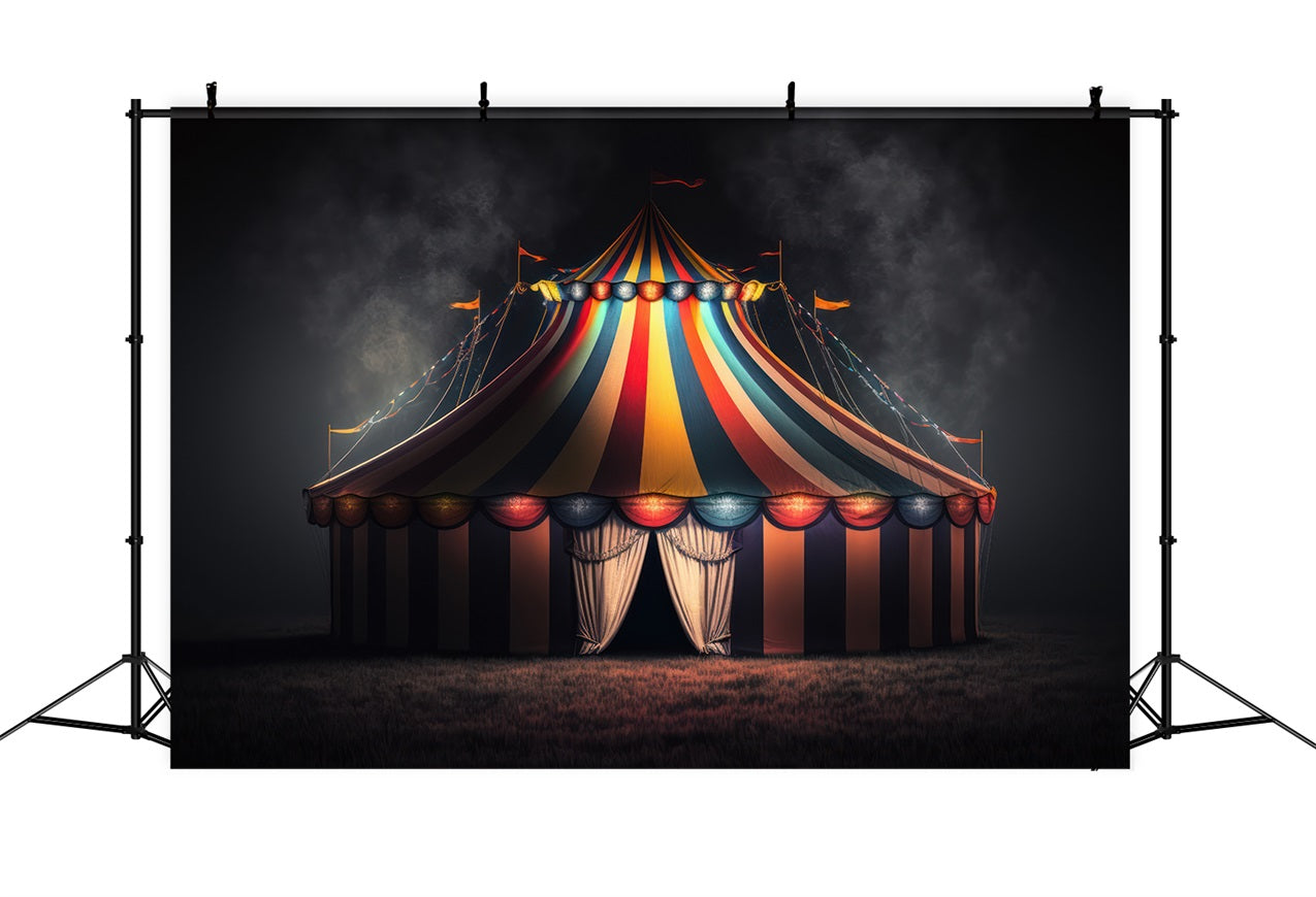 Circus Backdrop Photography Enchanting Nighttime Tent Backdrop BRP1-172