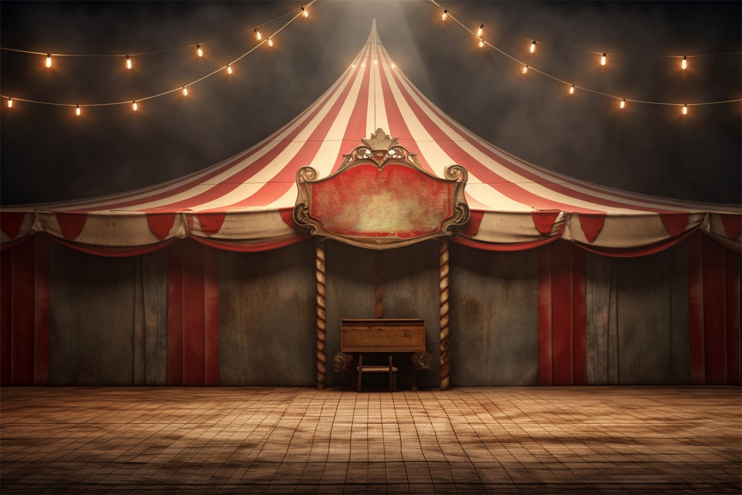 Circus Theme Backdrop Red White Tent Backdrop BRP1-173