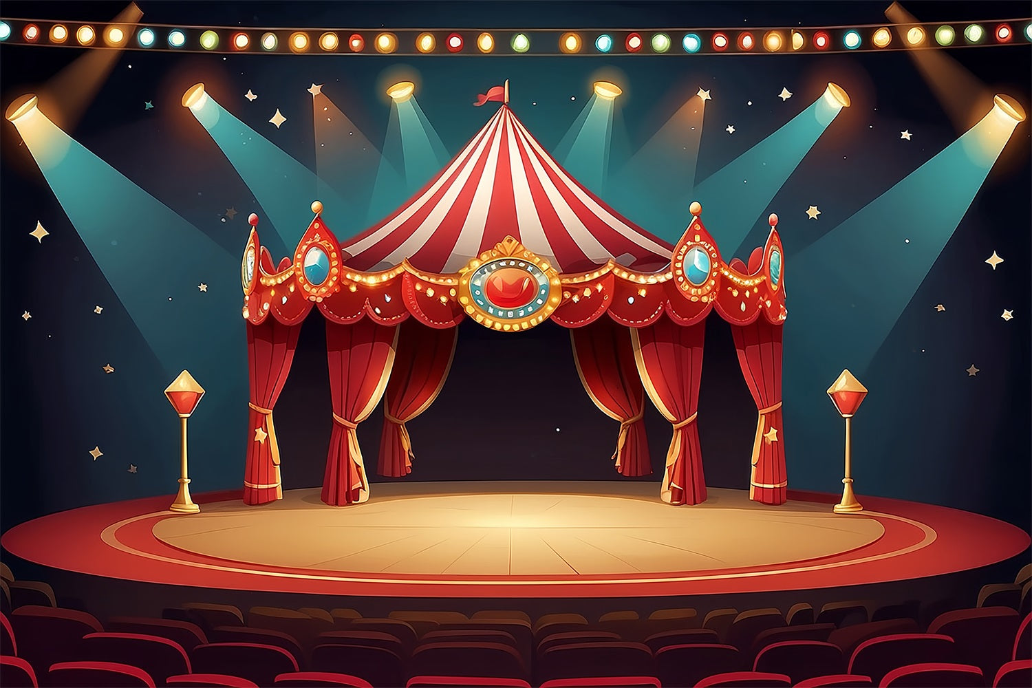 Circus Backdrops Stage Carnival Tent Starry Backdrop BRP1-175