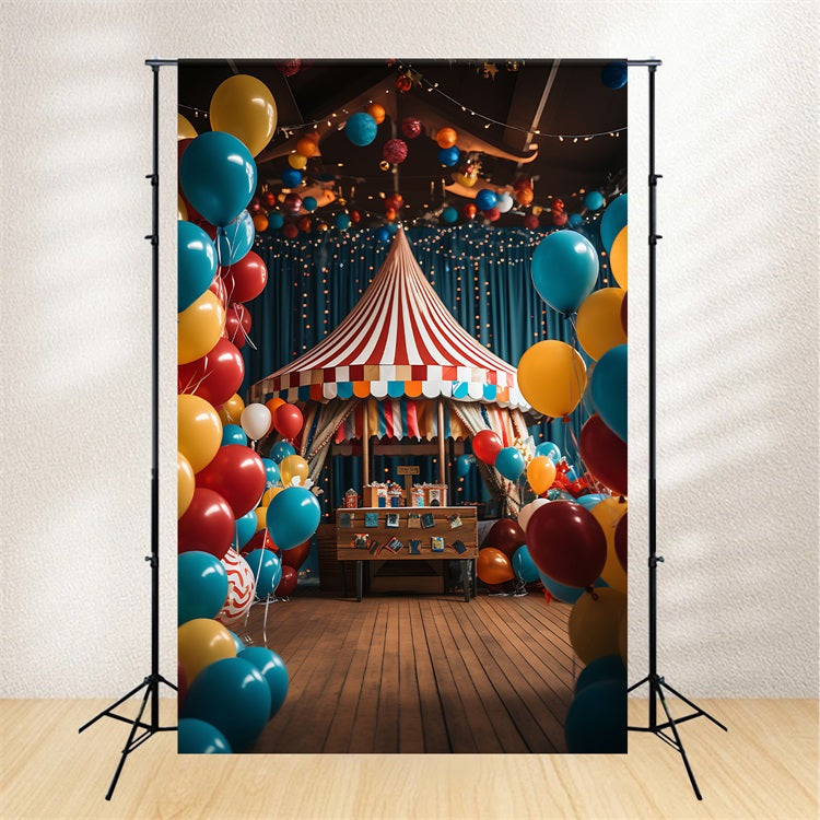 Backdrop Circus Vibrant Balloon Carnival Tent Backdrop BRP1-177