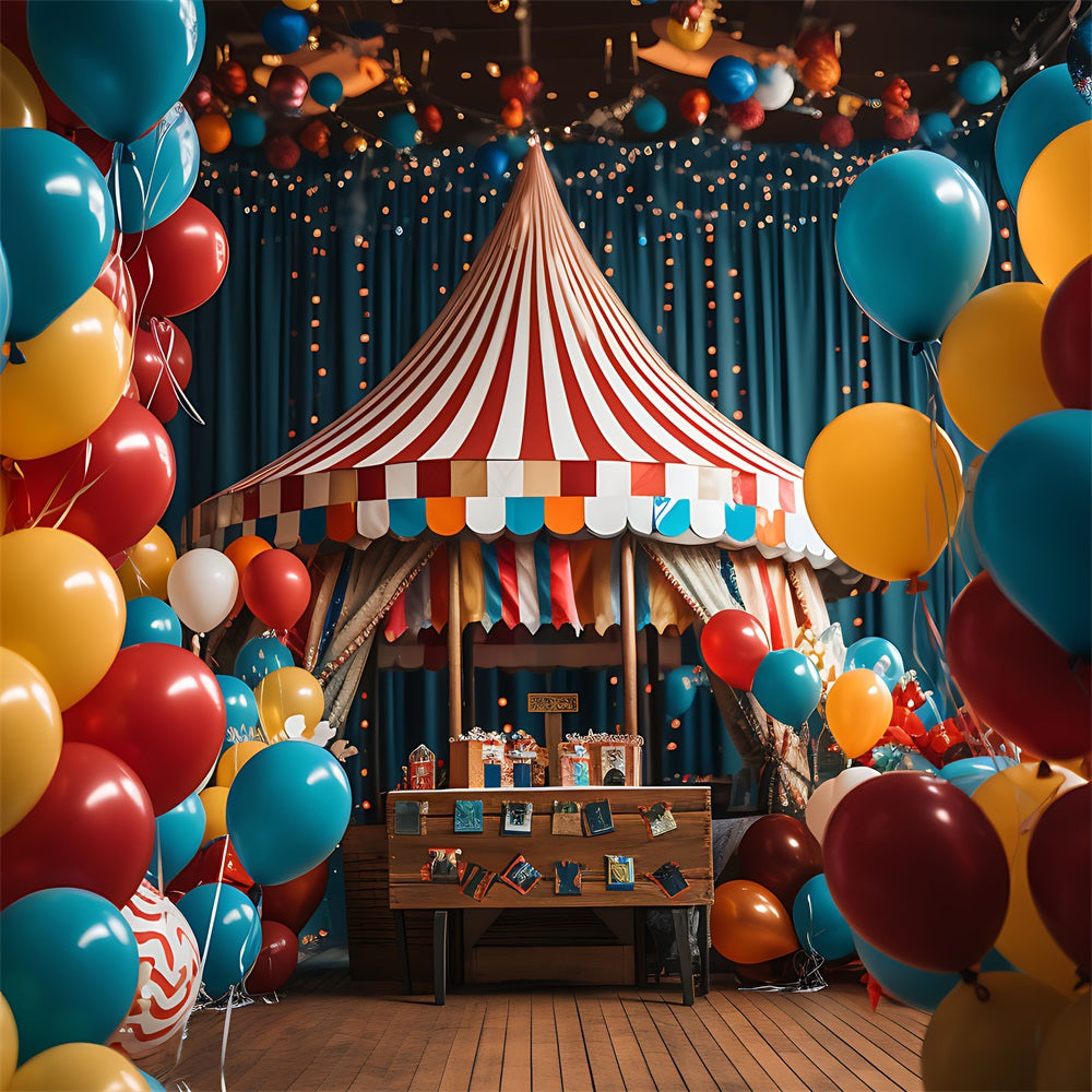 Backdrop Circus Vibrant Balloon Carnival Tent Backdrop BRP1-177