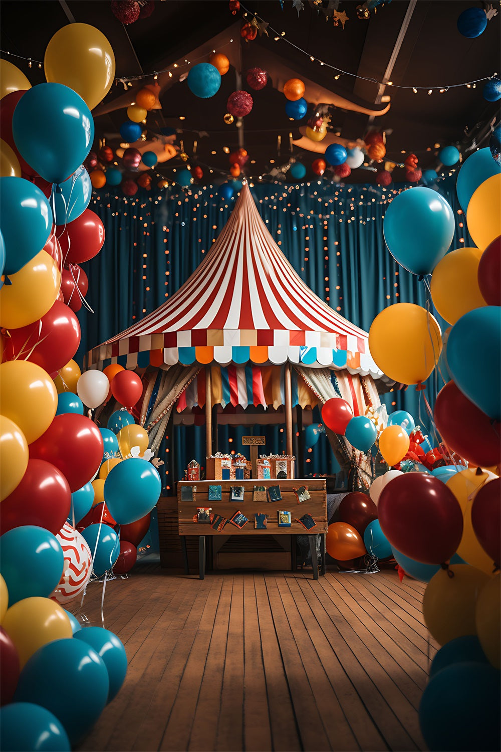 Backdrop Circus Vibrant Balloon Carnival Tent Backdrop BRP1-177