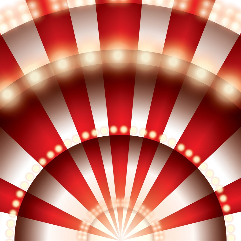 Carnival Theme Backdrop Circus Light Glow Red Striped Backdrop BRP1-197