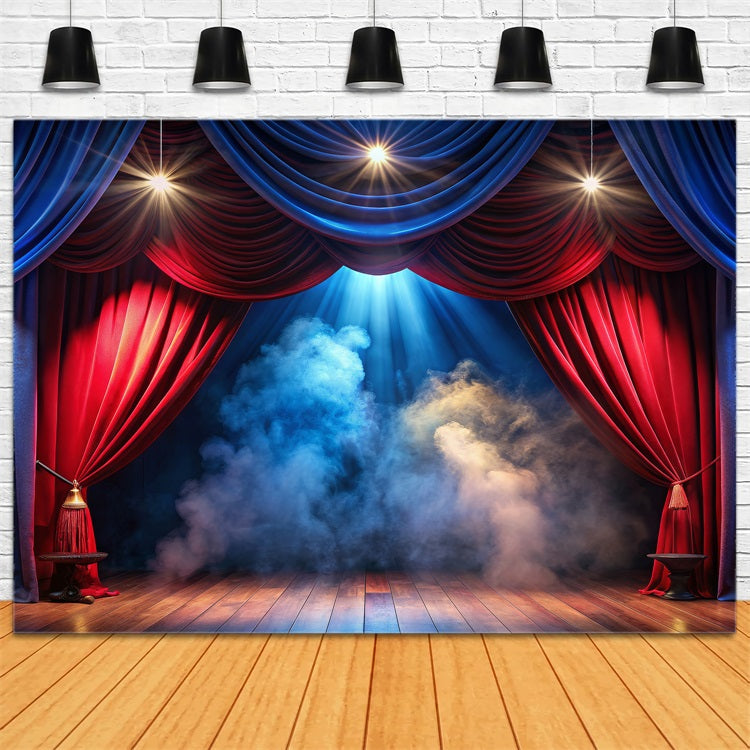 Carnival Photo Backdrops Stage Red Blue Curtain Backdrop BRP1-201