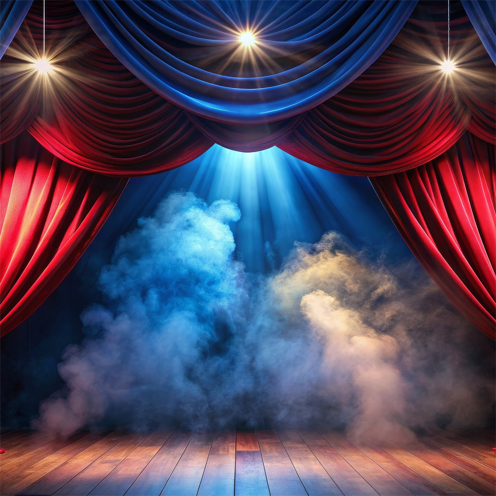 Carnival Photo Backdrops Stage Red Blue Curtain Backdrop BRP1-201