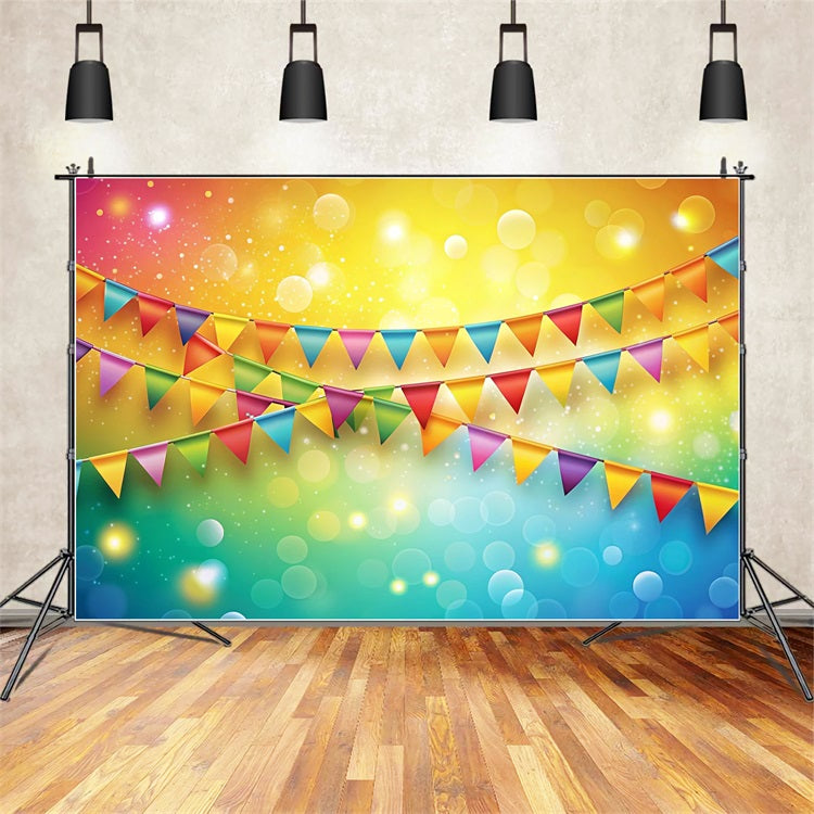 Carnival Backdrop Rainbow Pennant Garland Festival Backdrop BRP1-203