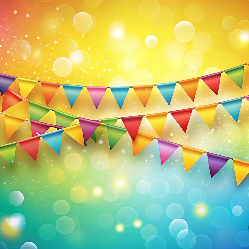 Carnival Backdrop Rainbow Pennant Garland Festival Backdrop BRP1-203